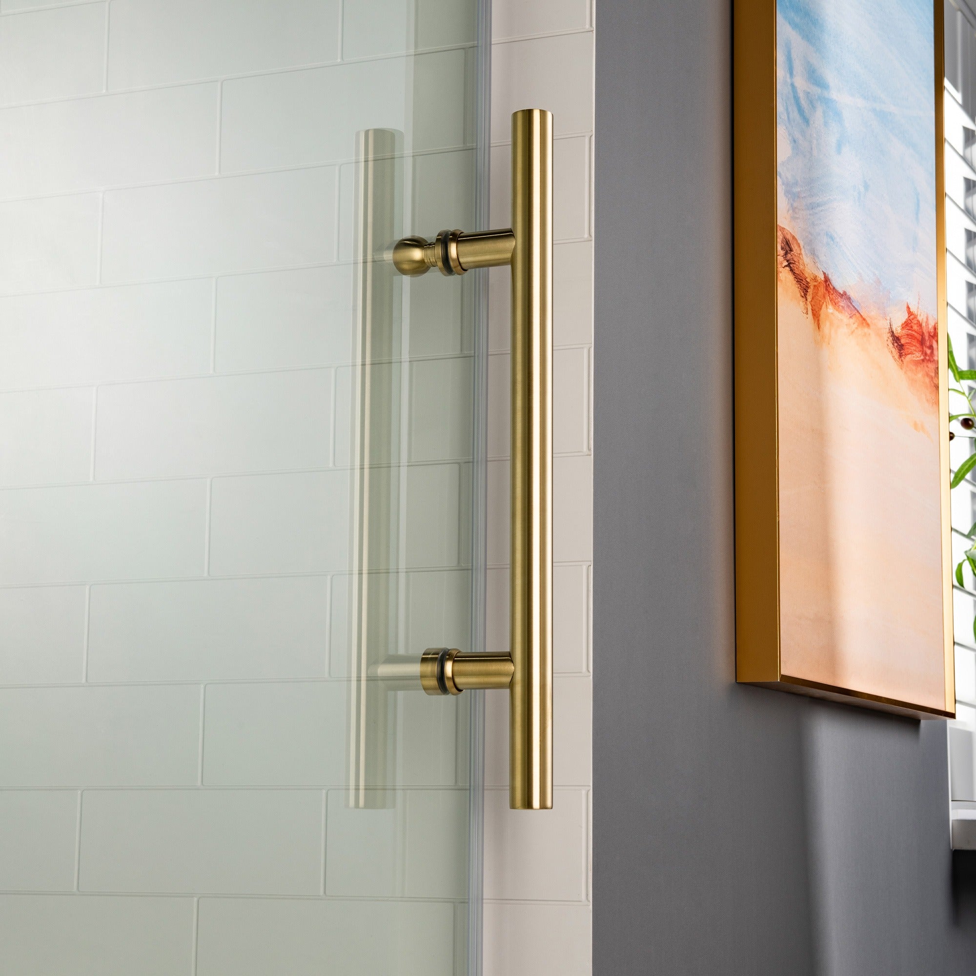 WOODBRIDGE Frameless Shower Doors 56-60" Width x 76"Height with 5/16"(8mm) Clear Tempered Glass Single Sliding with Side Seal Strips, DDM-6076