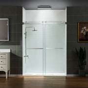 WOODBRIDGE Frameless Shower Doors 56-60" Width x 76" Height with 5/16"(8mm) Clear Tempered Glass Double Sliding with Side Seal Strips,DDS-6076