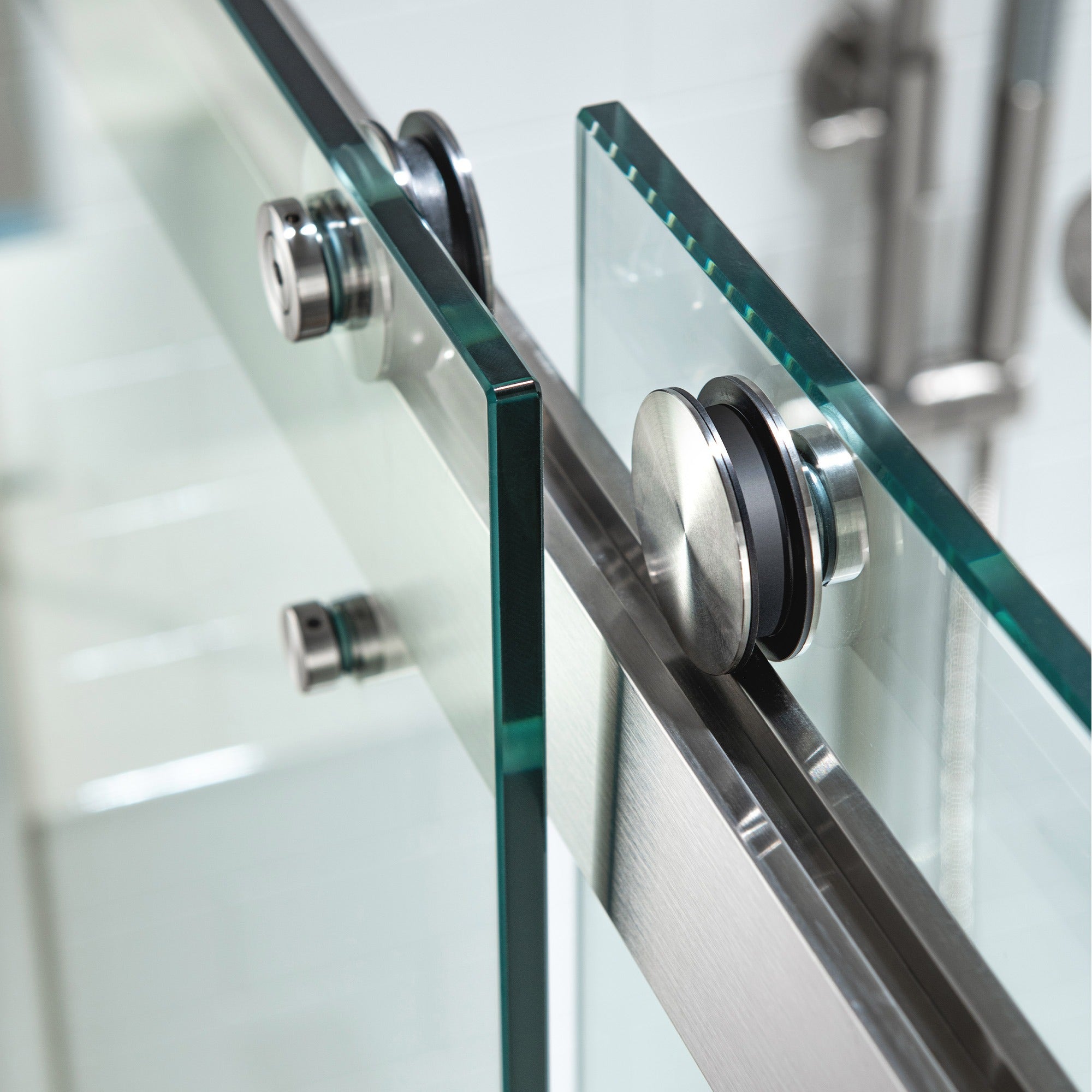 WOODBRIDGE Frameless Bathtub Shower Doors 56-60" Width x 66" Height with 5/16"(8mm) Clear Tempered Glass Double Sliding with Side Seal Strips, DDS-6066