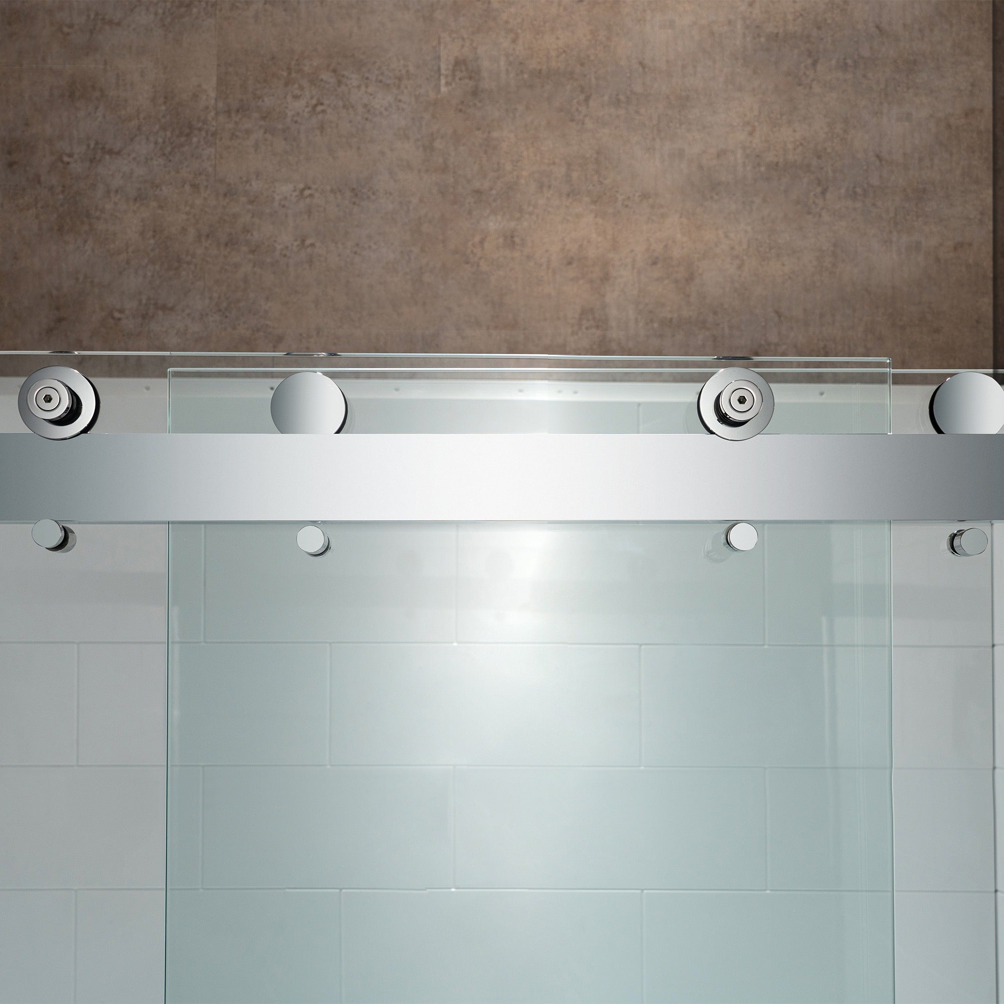 WOODBRIDGE Frameless Bathtub Shower Doors 56-60" Width x 66" Height with 5/16"(8mm) Clear Tempered Glass Double Sliding with Side Seal Strips, DDS-6066