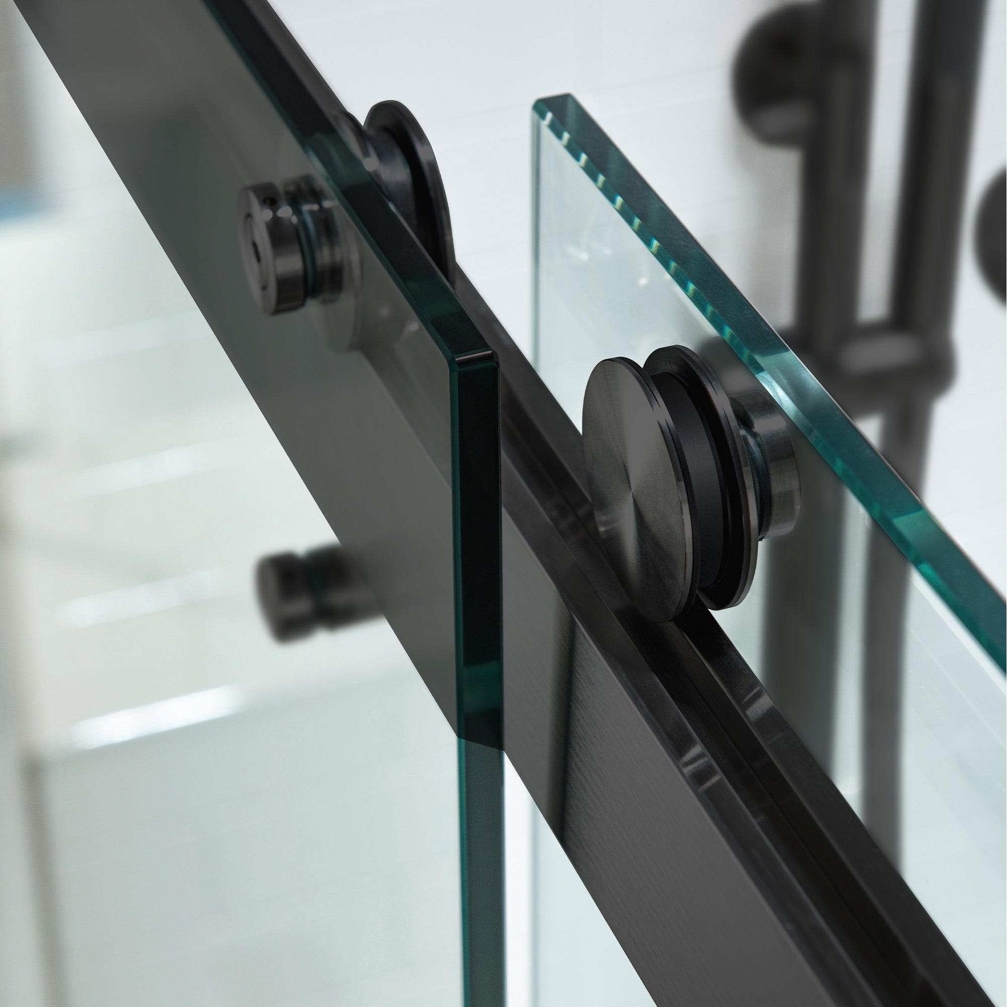 WOODBRIDGE Frameless Bathtub Shower Doors 56-60" Width x 66" Height with 5/16"(8mm) Clear Tempered Glass Double Sliding with Side Seal Strips, DDS-6066