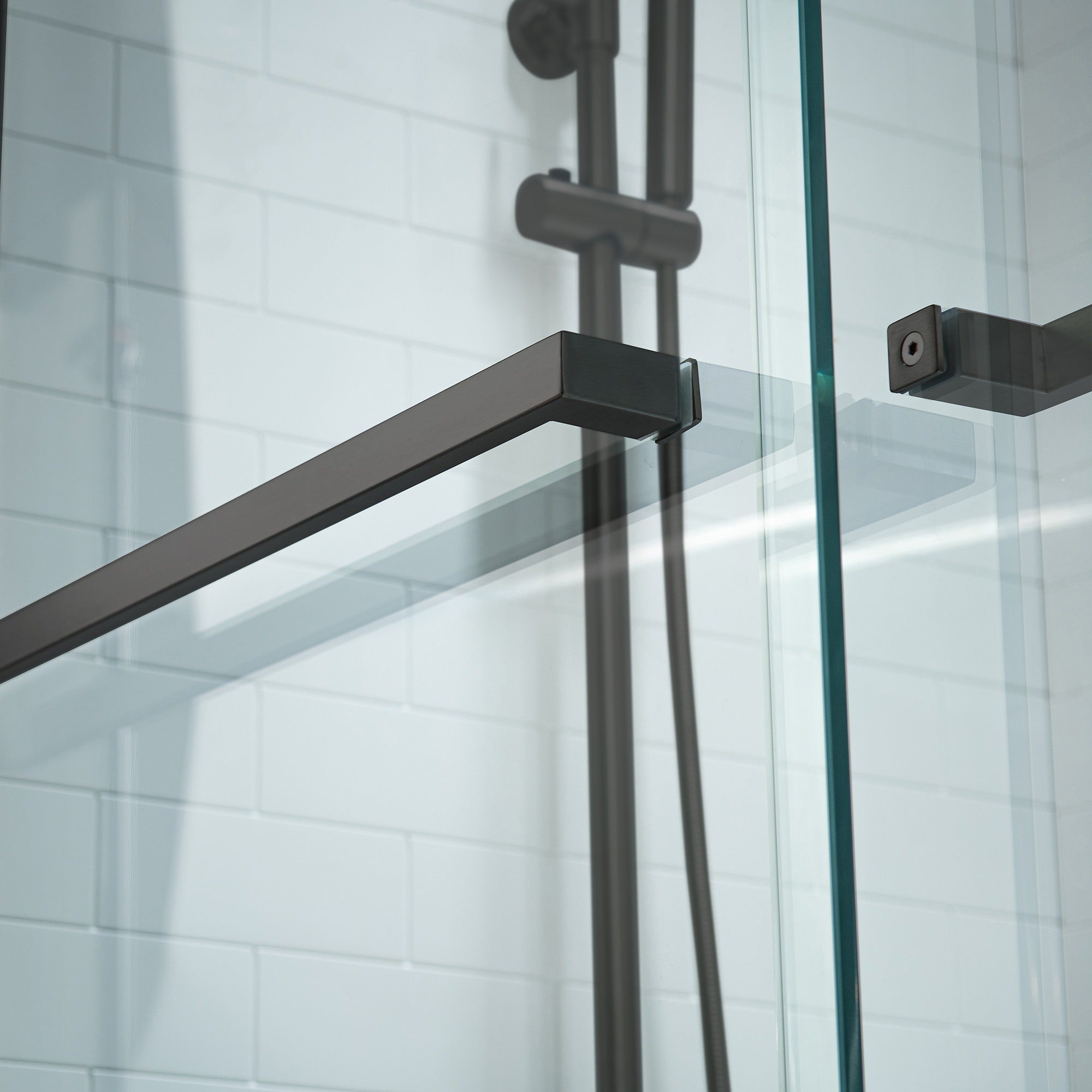 WOODBRIDGE Frameless Bathtub Shower Doors 56-60" Width x 66" Height with 5/16"(8mm) Clear Tempered Glass Double Sliding with Side Seal Strips, DDS-6066