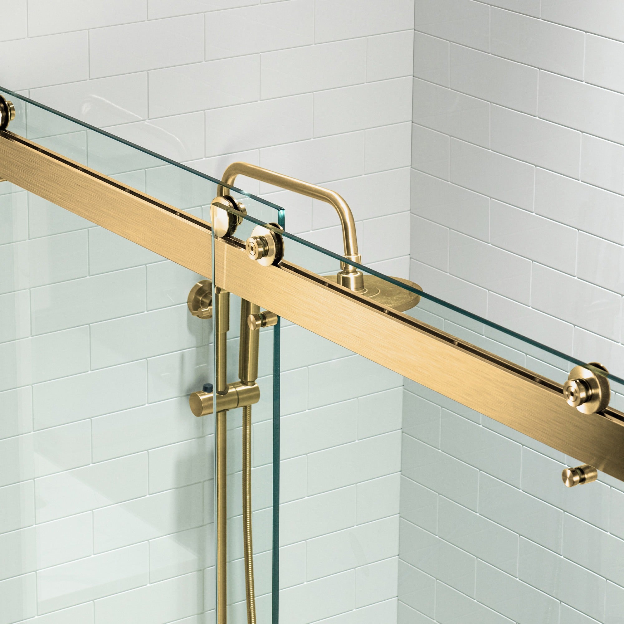 WOODBRIDGE Frameless Bathtub Shower Doors 56-60" Width x 66" Height with 5/16"(8mm) Clear Tempered Glass Double Sliding with Side Seal Strips, DDS-6066