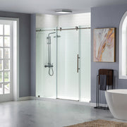 WOODBRIDGE Frameless Shower Doors 68-72" Width x 76"Height with 3/8"(10mm) Clear Tempered Glass, MBSDC7276