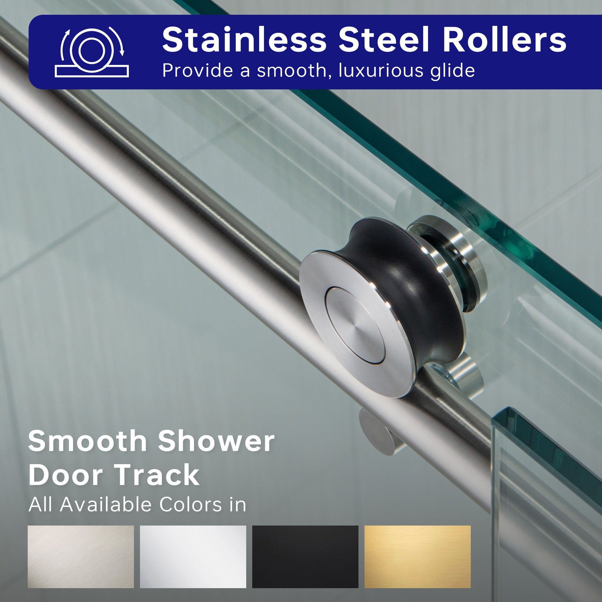 WOODBRIDGE Frameless Shower Doors 68-72" Width x 76"Height with 3/8"(10mm) Clear Tempered Glass, MBSDC7276