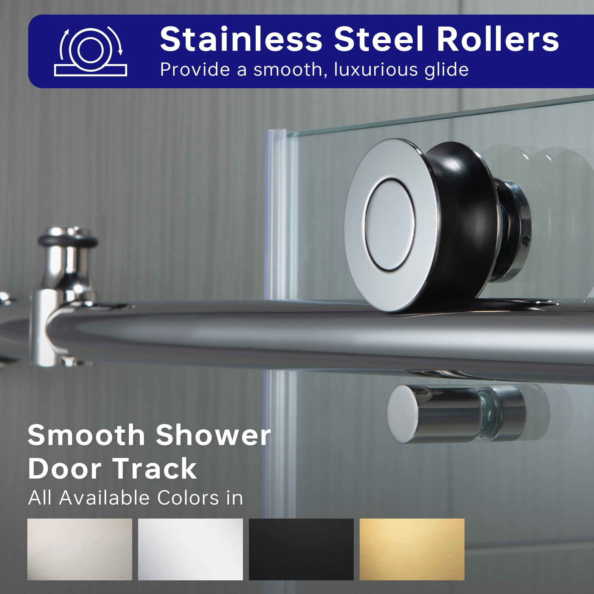 WOODBRIDGE Frameless Shower Doors 68-72" Width x 76"Height with 3/8"(10mm) Clear Tempered Glass, MBSDC7276