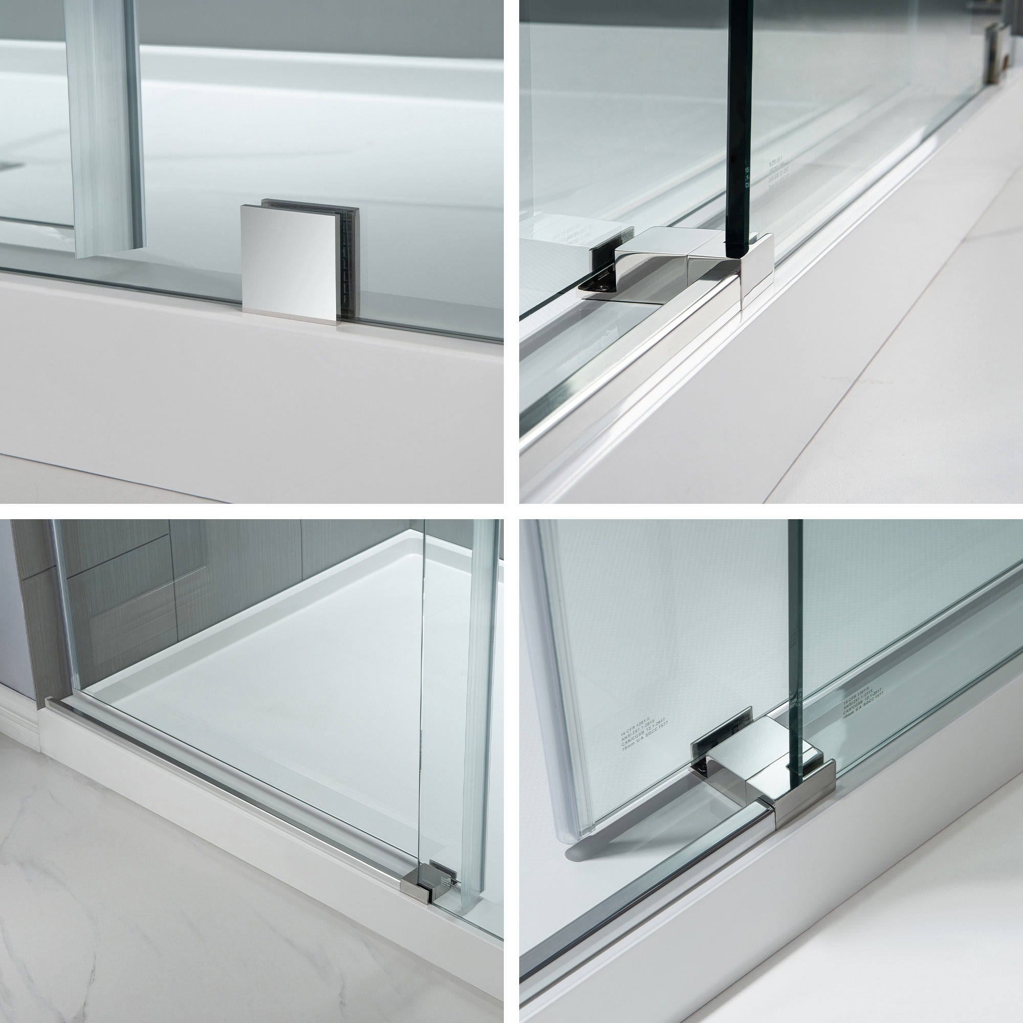 WOODBRIDGE Frameless Shower Doors 68-72" Width x 76"Height with 3/8"(10mm) Clear Tempered Glass, MBSDC7276