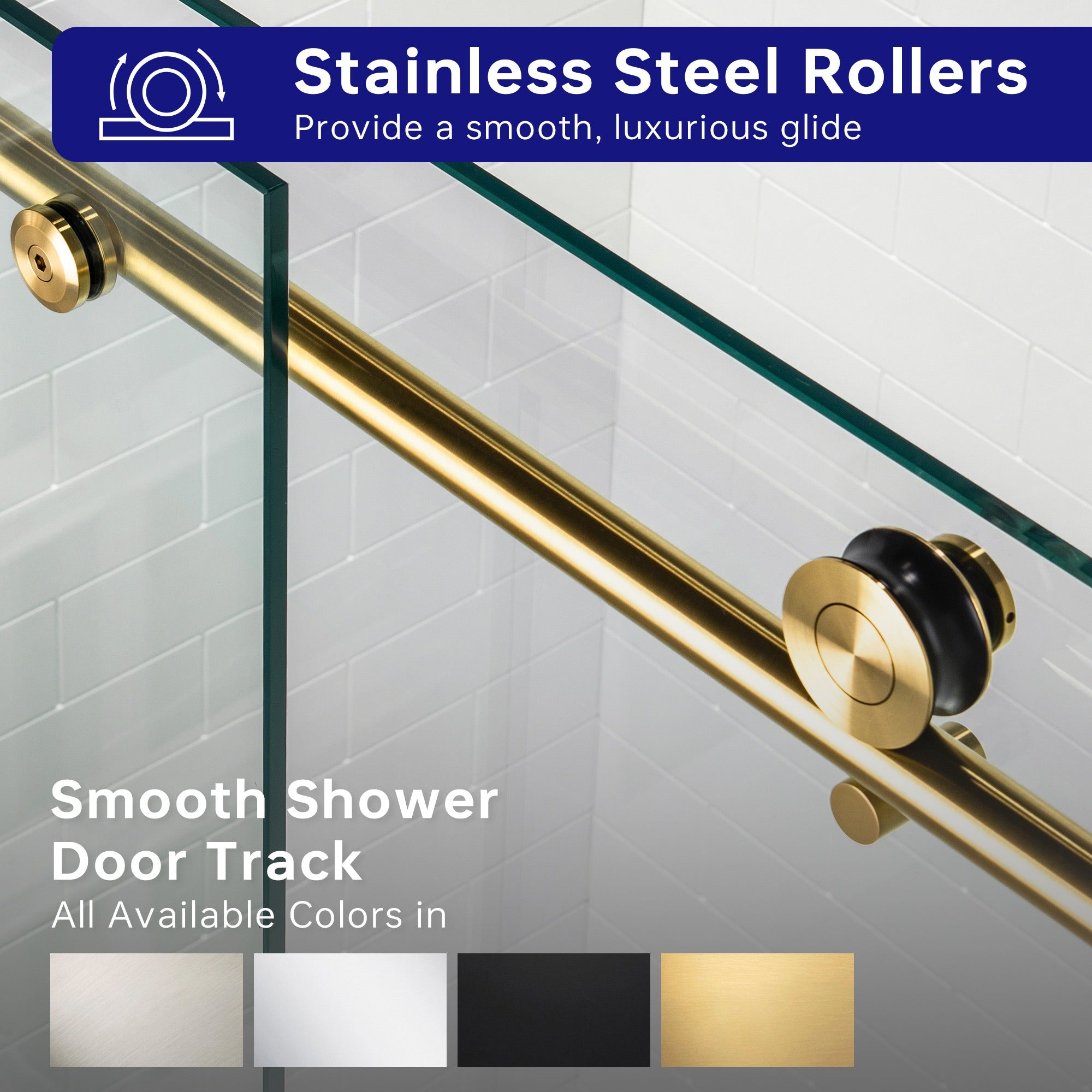 WOODBRIDGE Frameless Shower Doors 68-72" Width x 76"Height with 3/8"(10mm) Clear Tempered Glass, MBSDC7276
