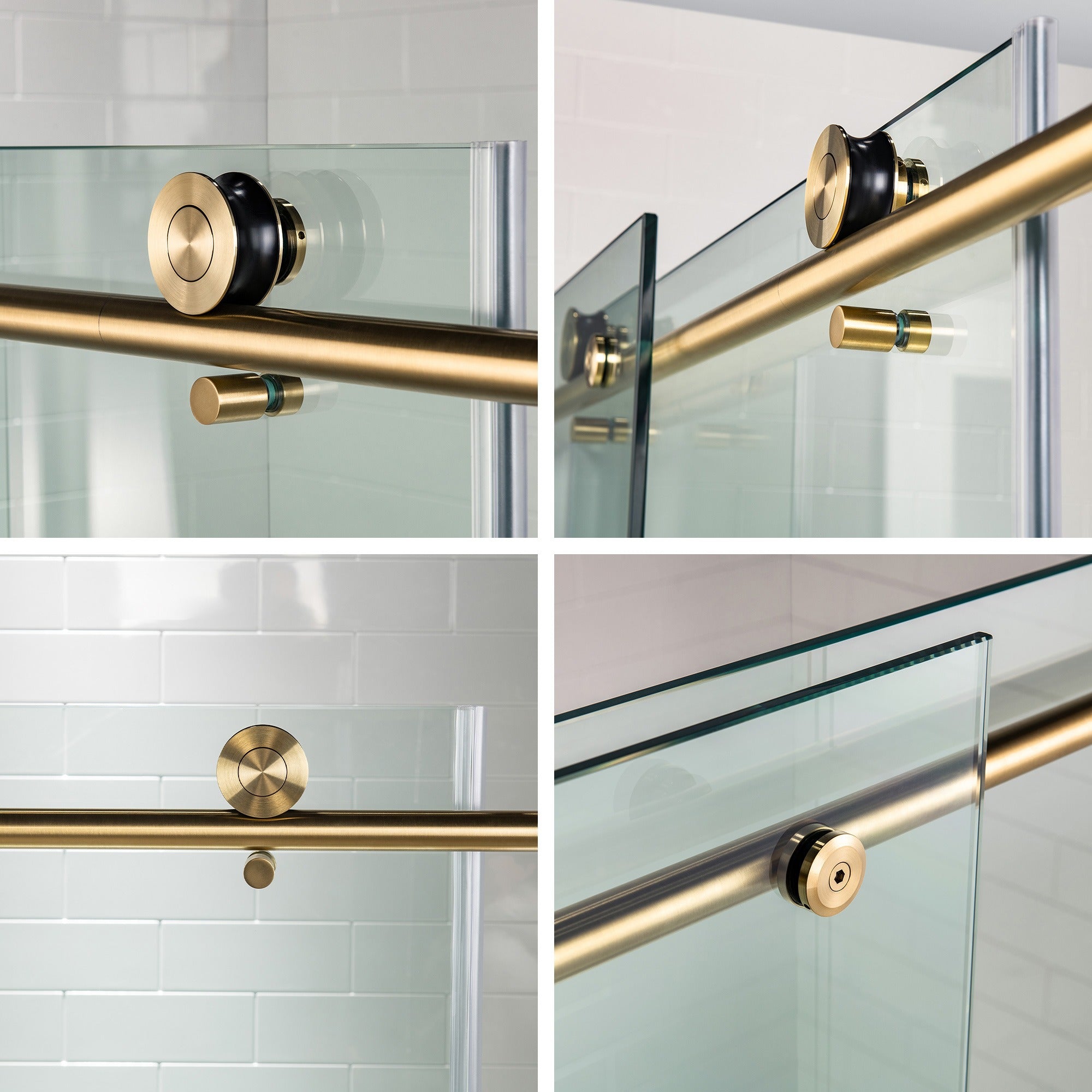 WOODBRIDGE Frameless Shower Doors 68-72" Width x 76"Height with 3/8"(10mm) Clear Tempered Glass, MBSDC7276
