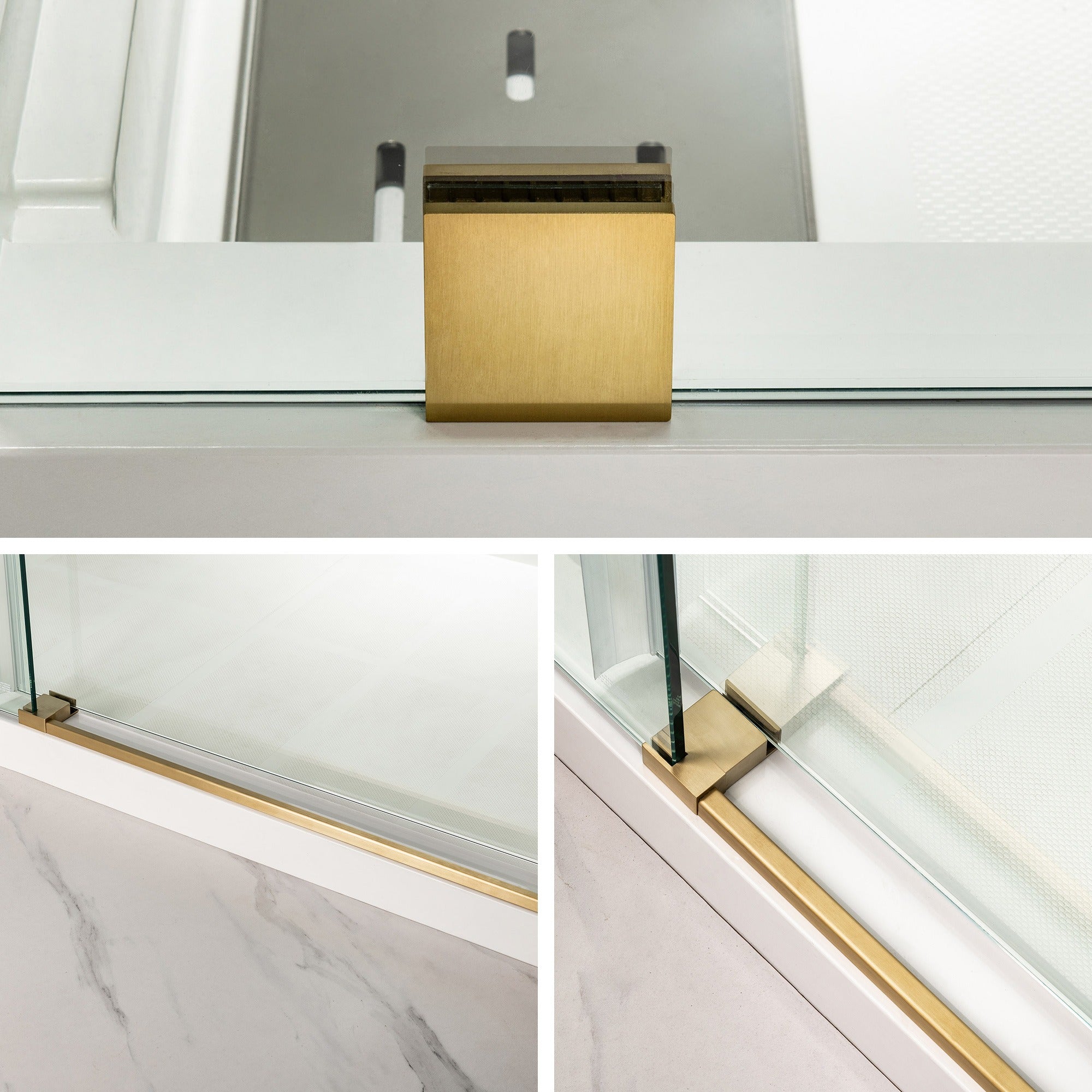 WOODBRIDGE Frameless Shower Doors 68-72" Width x 76"Height with 3/8"(10mm) Clear Tempered Glass, MBSDC7276