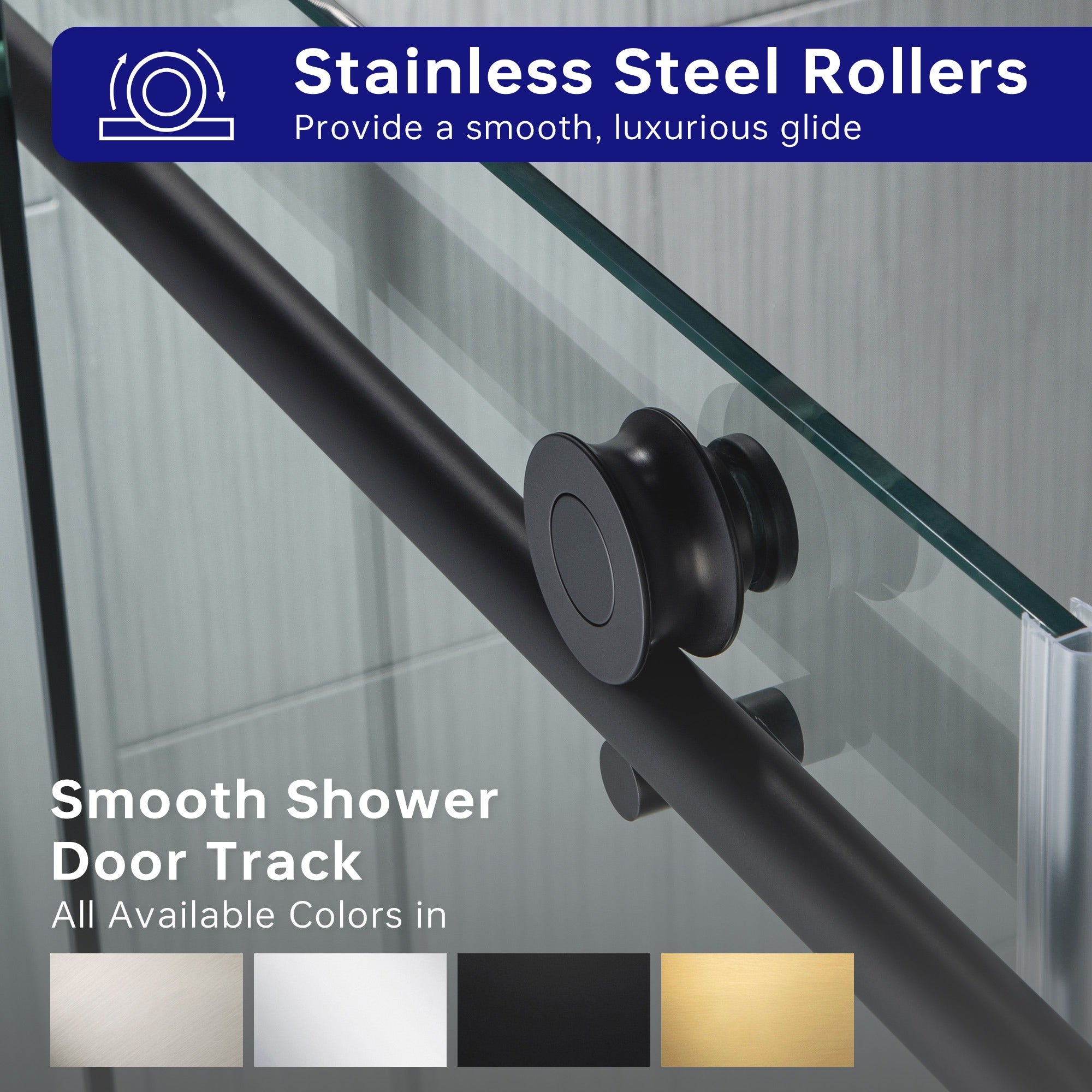 WOODBRIDGE Frameless Shower Doors 68-72" Width x 76"Height with 3/8"(10mm) Clear Tempered Glass, MBSDC7276