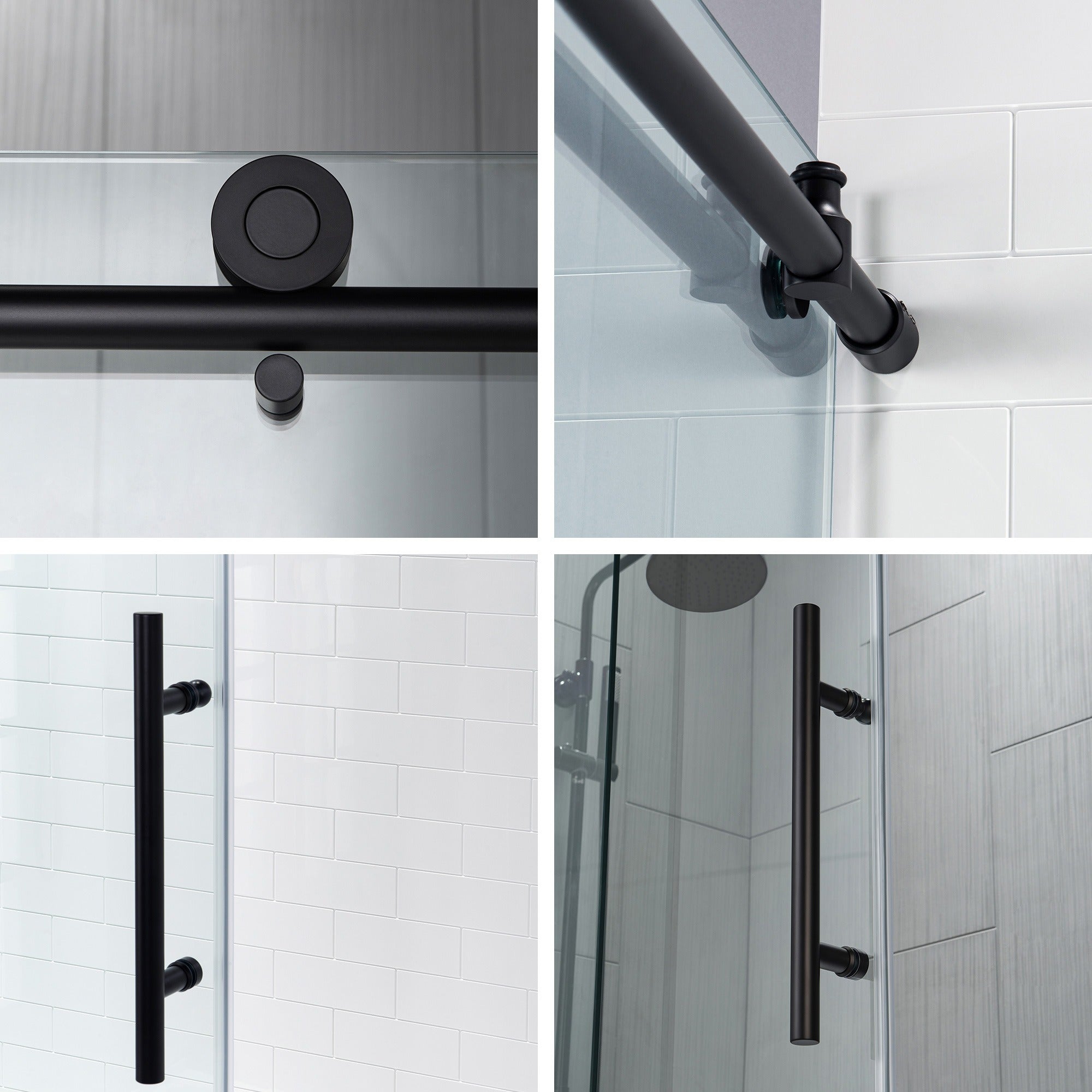 WOODBRIDGE Frameless Shower Doors 68-72" Width x 76"Height with 3/8"(10mm) Clear Tempered Glass, MBSDC7276