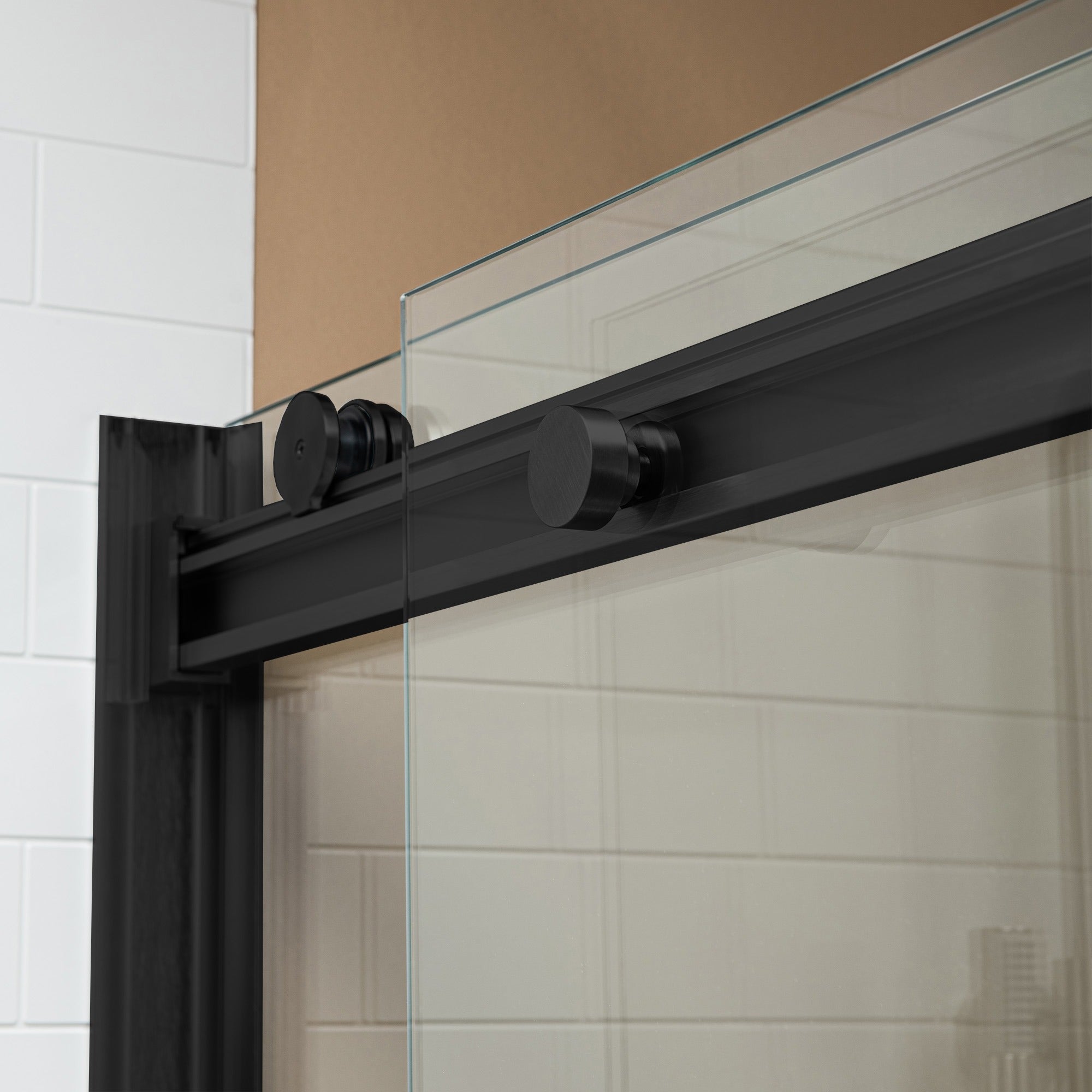 WOODBRIDGE Frameless Bathtub Shower Doors 44-48" Width x76"Height with 5/16"(8mm) Clear Tempered Glass, 2 Ways Opening & Double Sliding, ASD4876