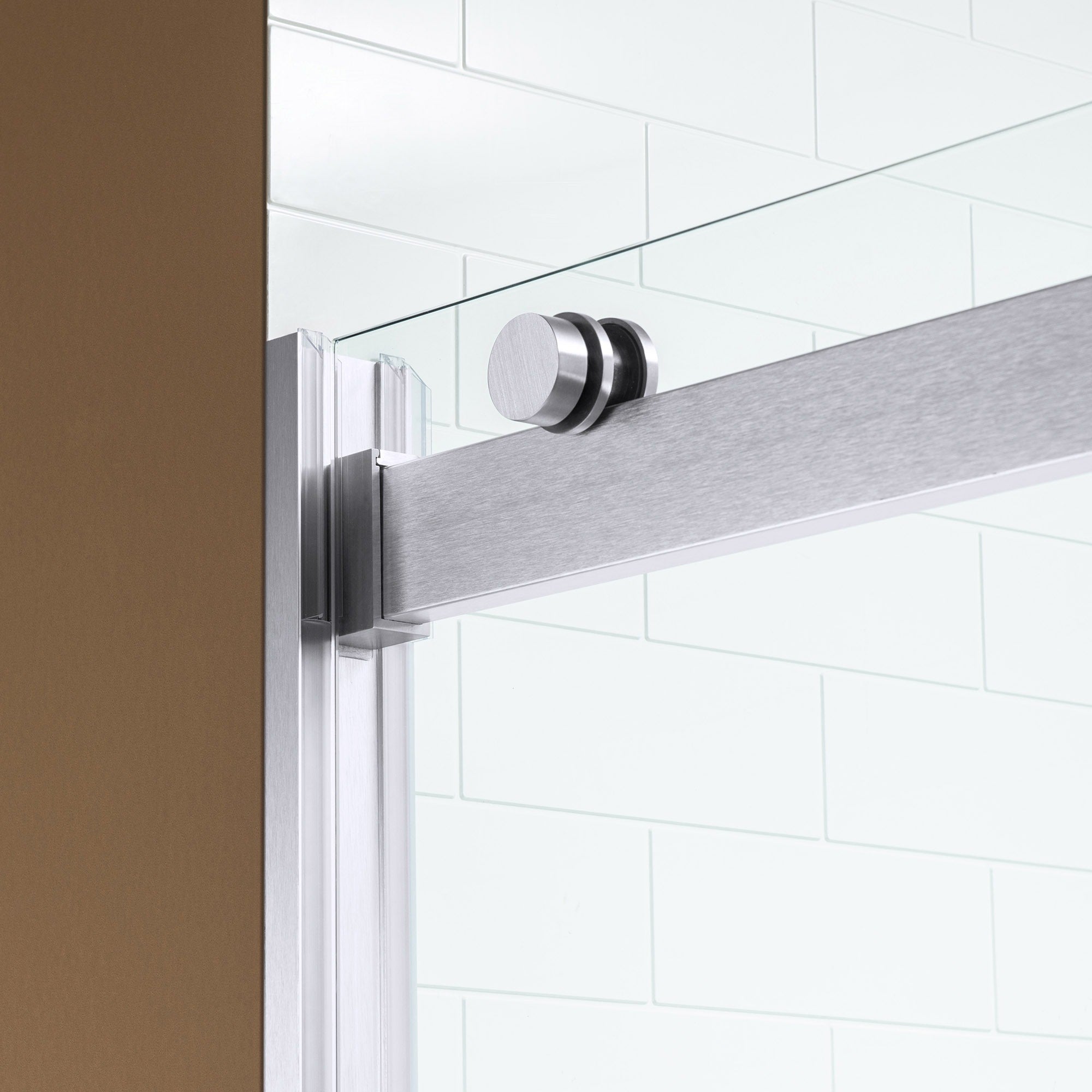 WOODBRIDGE Frameless Bathtub Shower Doors 44-48" Width x76"Height with 5/16"(8mm) Clear Tempered Glass, 2 Ways Opening & Double Sliding, ASD4876