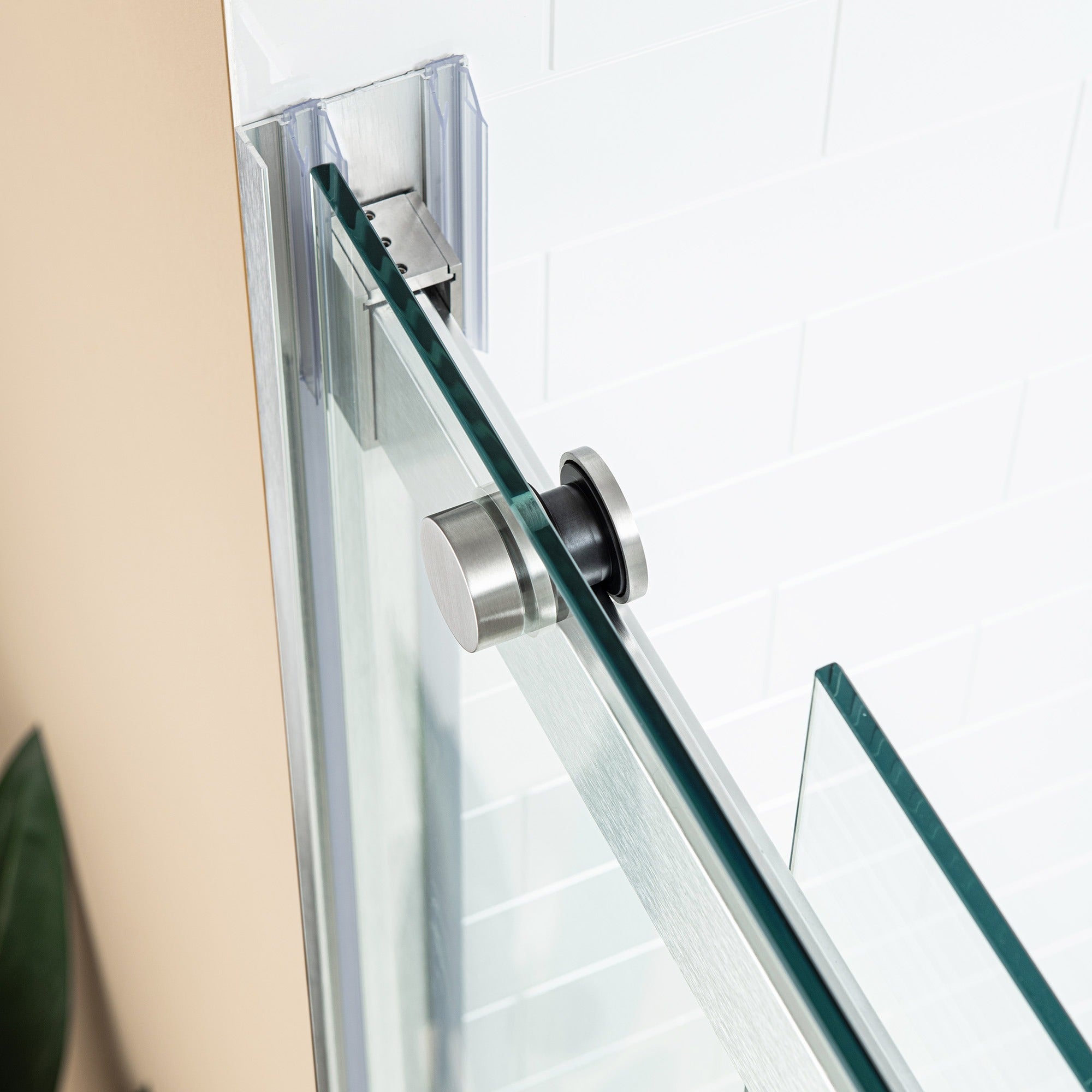 WOODBRIDGE Frameless Bathtub Shower Doors 44-48" Width x76"Height with 5/16"(8mm) Clear Tempered Glass, 2 Ways Opening & Double Sliding, ASD4876