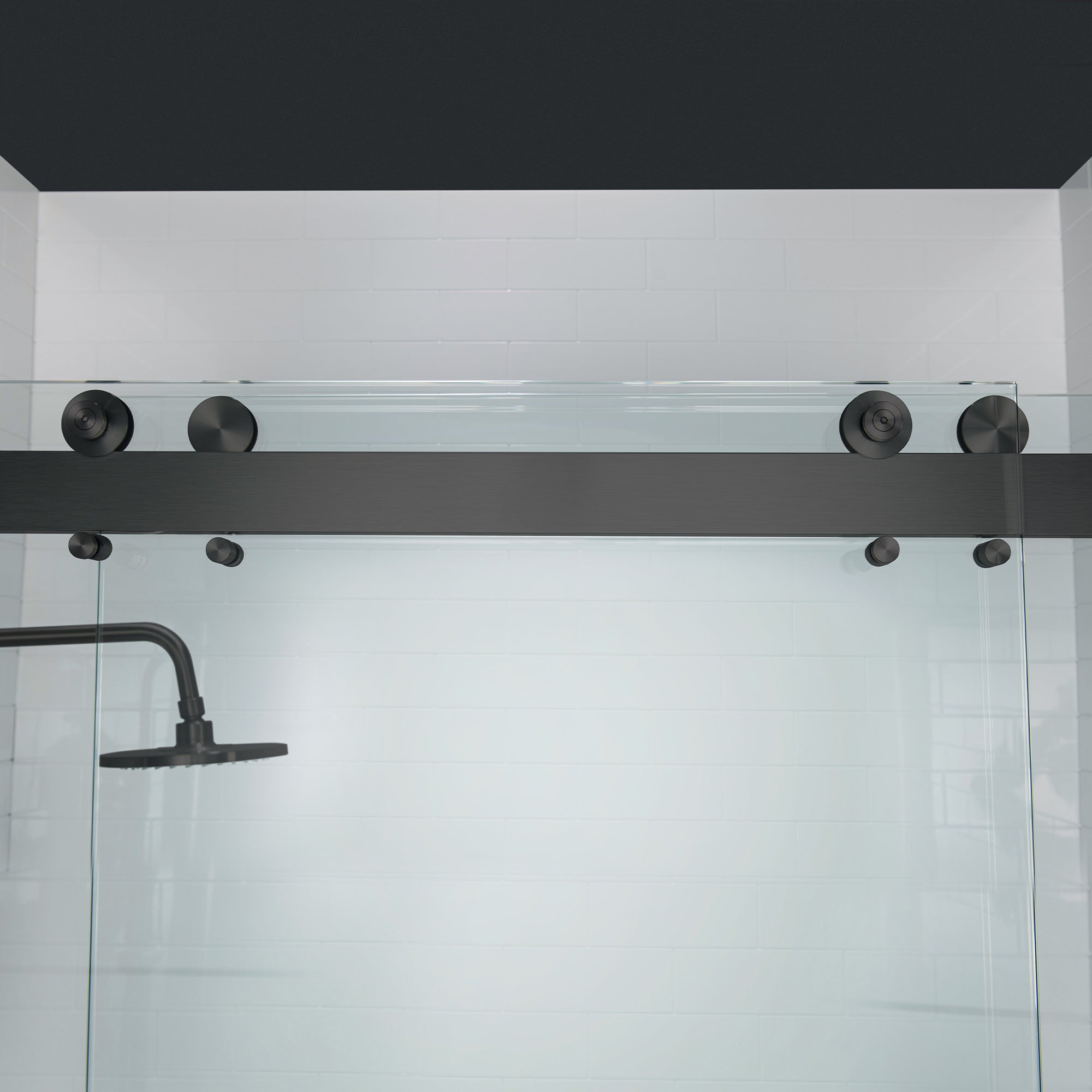 WOODBRIDGE Frameless Shower Doors 56-60" Width x 76"Height with 3/8"(10mm) Clear Tempered Glass, 2 Ways Opening & Double Sliding