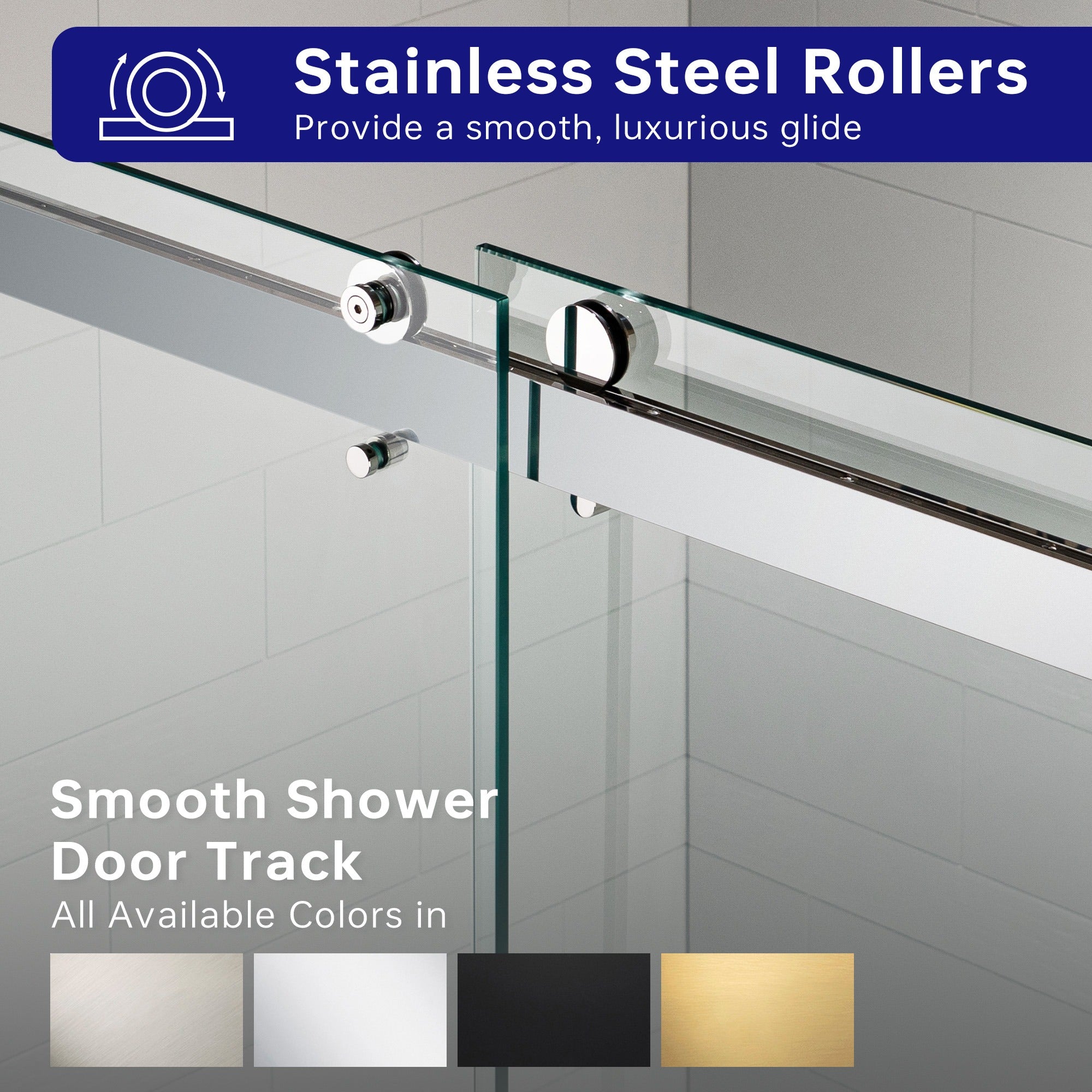 WOODBRIDGE Frameless Bathtub Shower Doors 56-60" Width x 66" Height with 5/16"(8mm) Clear Tempered Glass Double Sliding with Side Seal Strips, DDS-6066