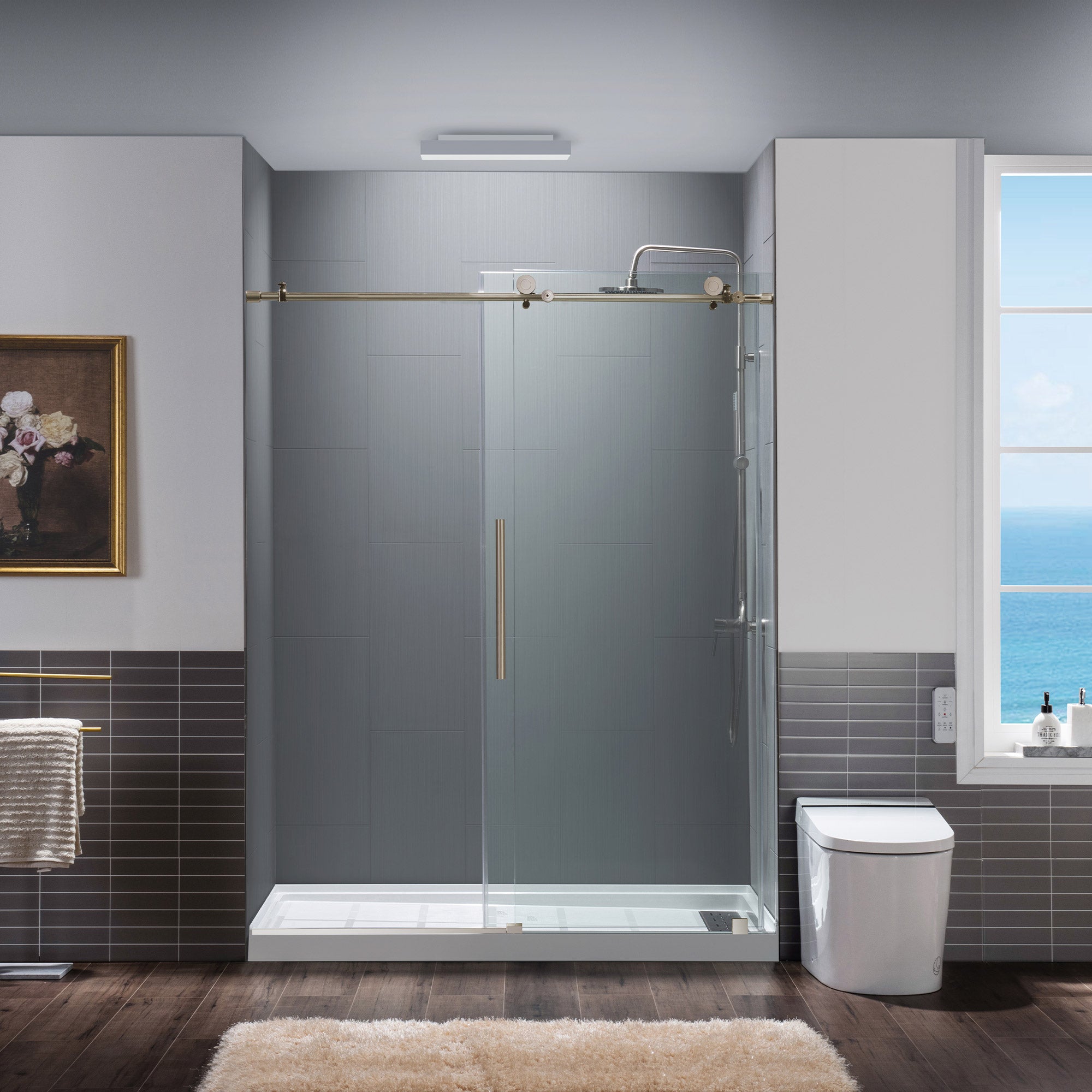 WOODBRIDGE MBSDC6076 Frameless Double Sliding Shower Door 56–60" x 76"