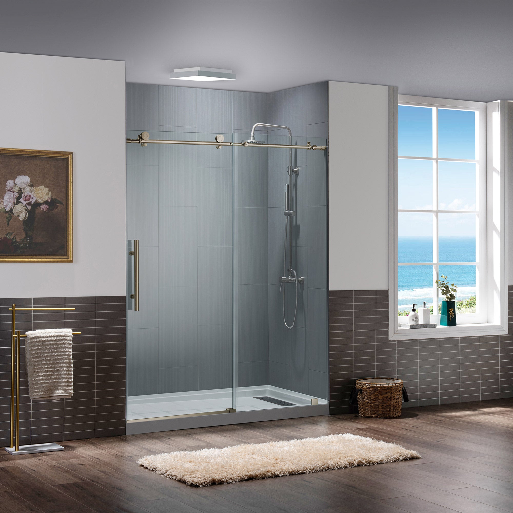 WOODBRIDGE MBSDC6076 Frameless Double Sliding Shower Door 56–60" x 76"