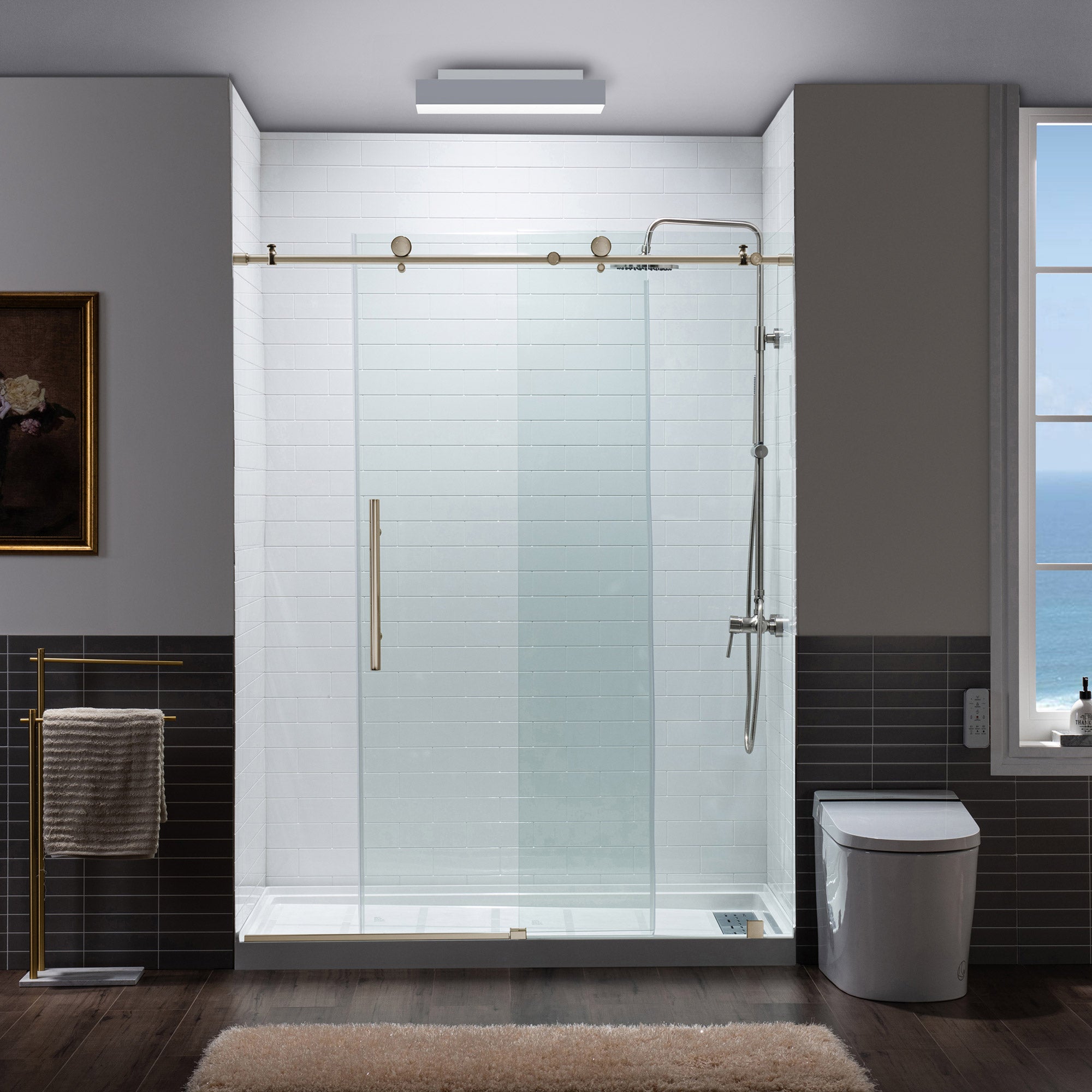 WOODBRIDGE MBSDC6076 Frameless Double Sliding Shower Door 56–60" x 76"