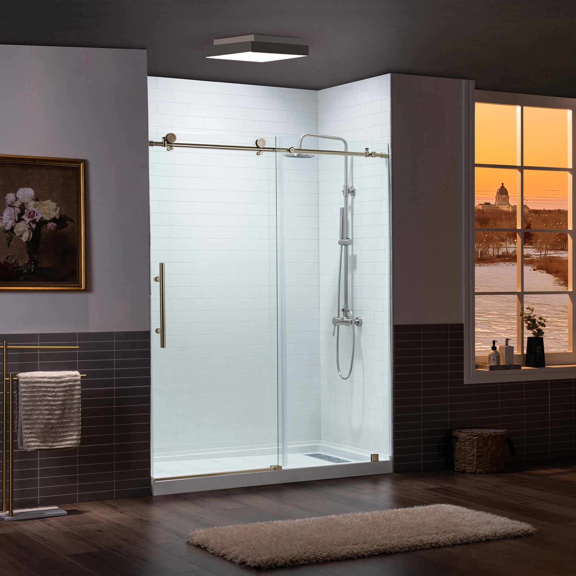WOODBRIDGE MBSDC6076 Frameless Double Sliding Shower Door 56–60" x 76"