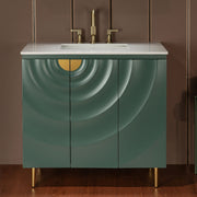 WOODBRIDGE 36"X22" Bathroom Vanity in Green with Single Ceramic Undermount Sink