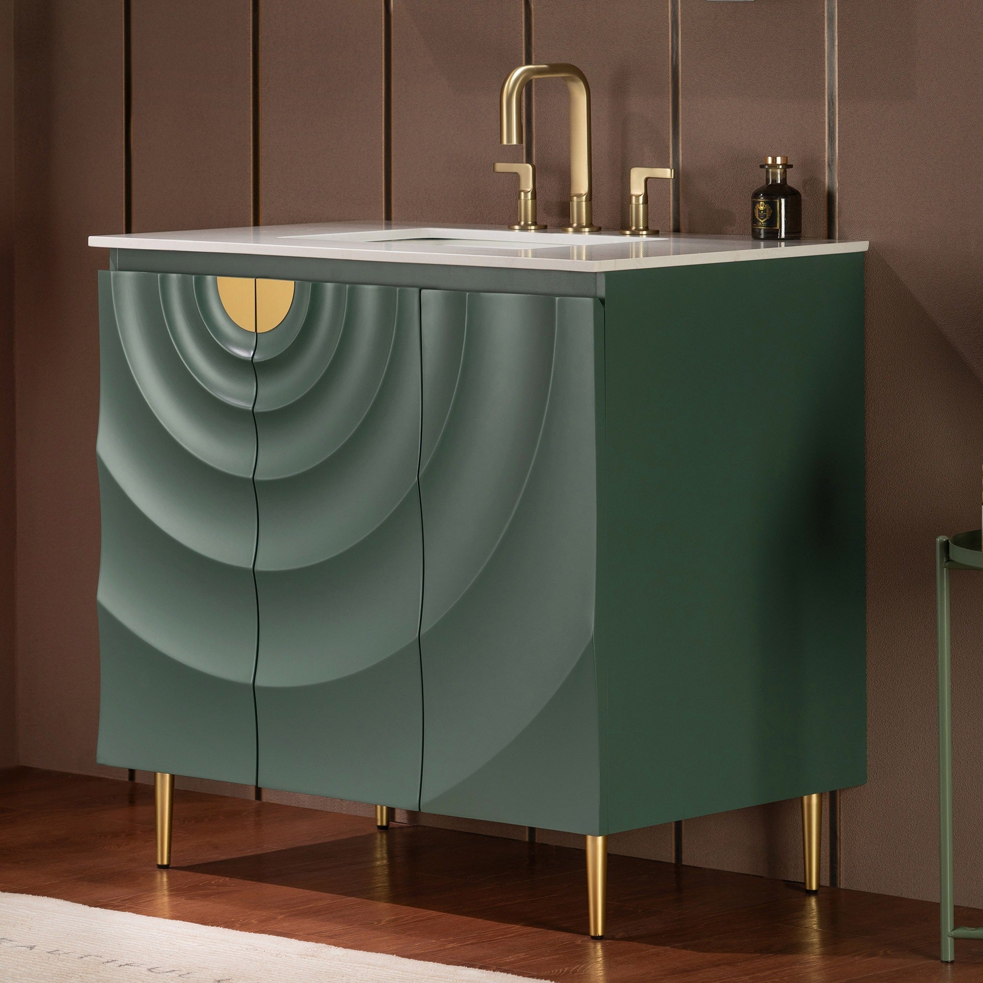 WOODBRIDGE 36"X22" Bathroom Vanity in Green with Single Ceramic Undermount Sink