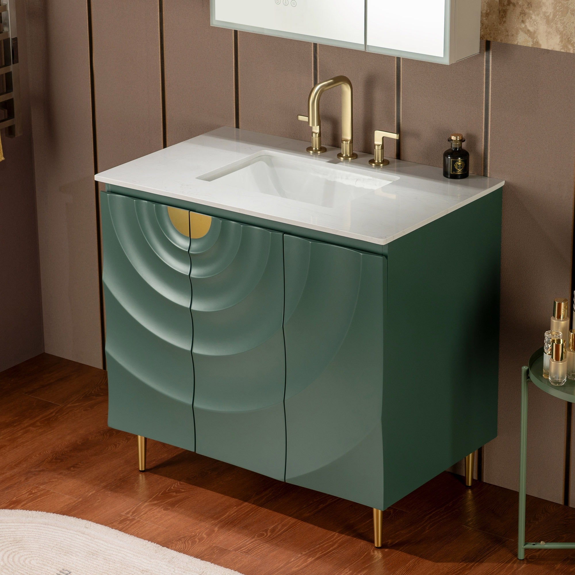 WOODBRIDGE 36"X22" Bathroom Vanity in Green with Single Ceramic Undermount Sink