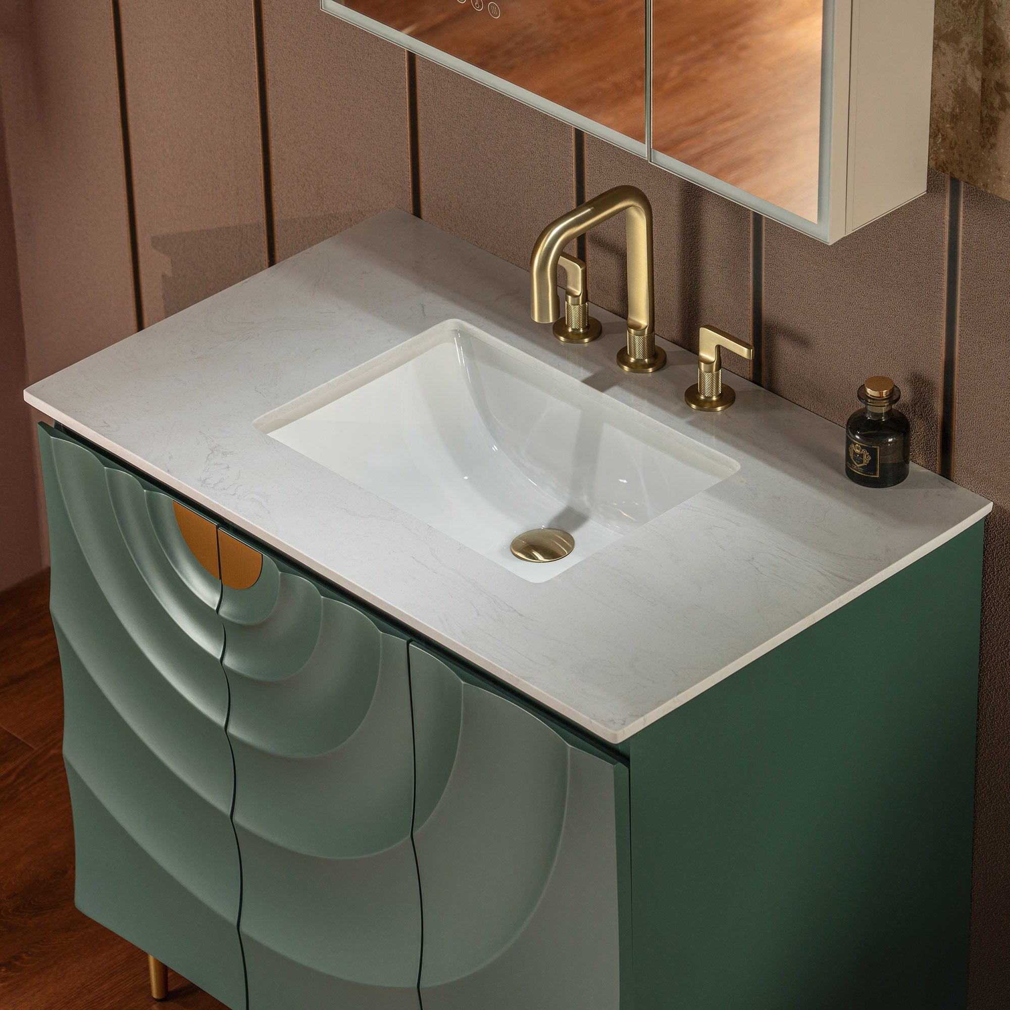 WOODBRIDGE 36"X22" Bathroom Vanity in Green with Single Ceramic Undermount Sink