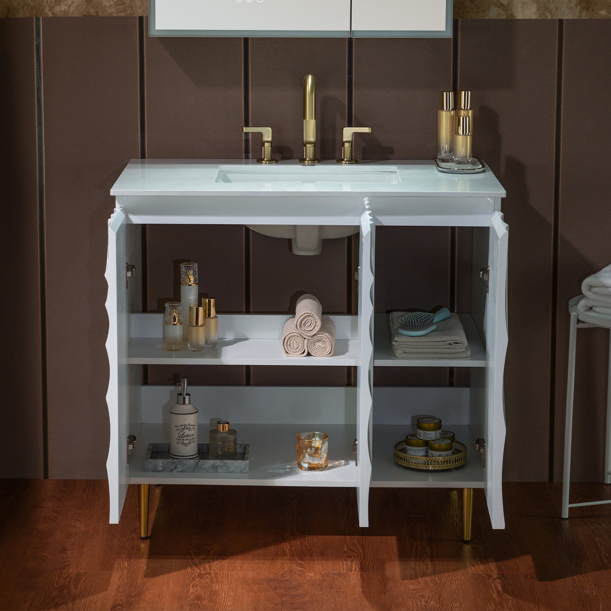 WOODBRIDGE 36"X22" Bathroom Vanity in White with Single Ceramic Undermount Sink