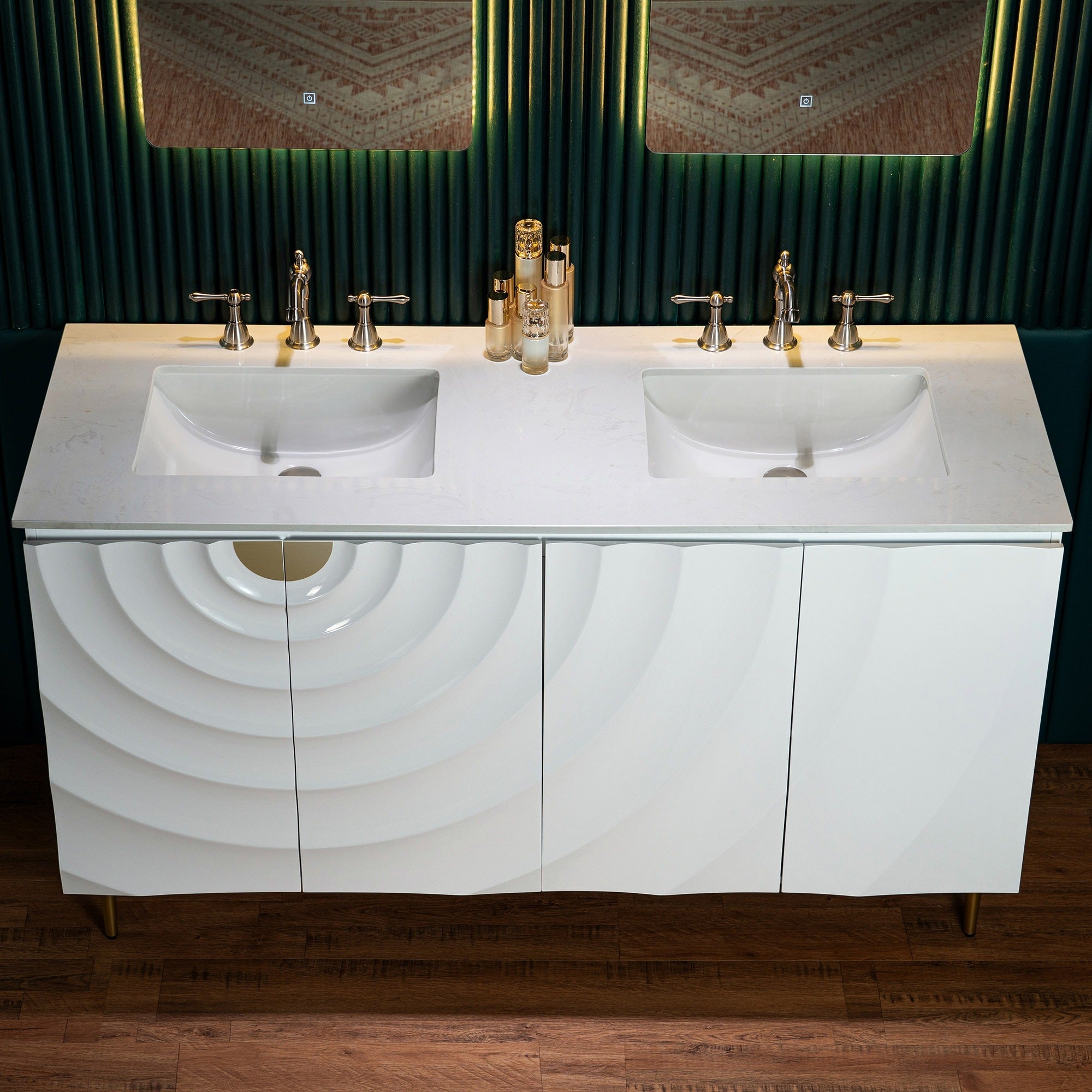 WOODBRIDGE 60"X22" Bathroom Vanity in White with Double Ceramic Undermount Sinks