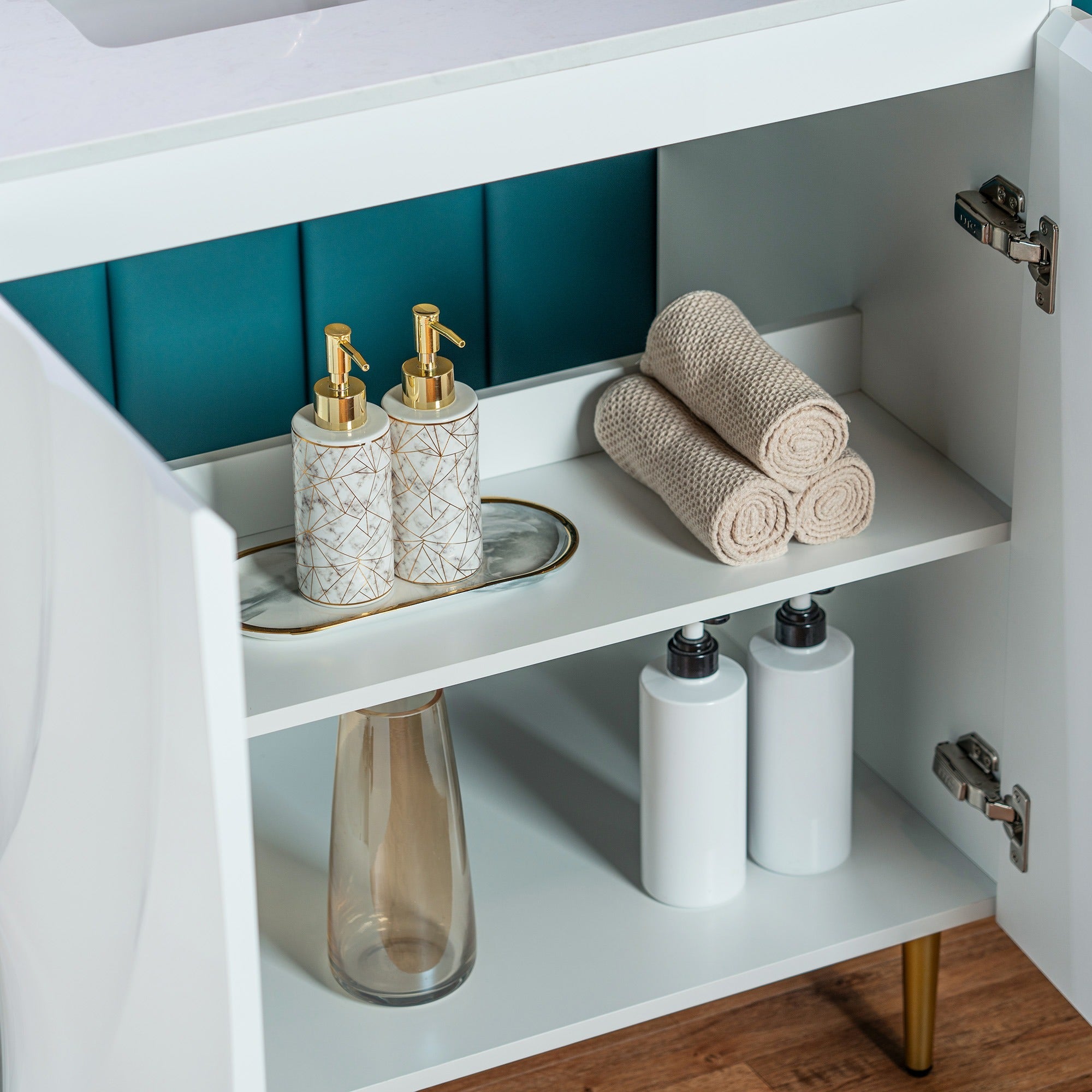 WOODBRIDGE 60"X22" Bathroom Vanity in White with Double Ceramic Undermount Sinks