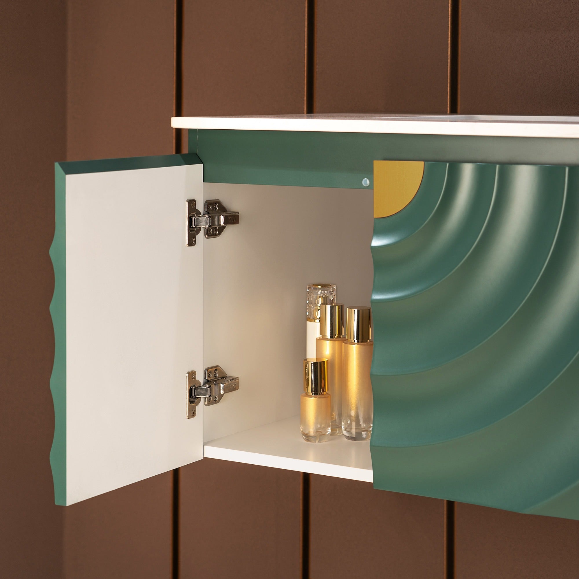 WOODBRIDGE 36"X22" Wall Mounted Floating Bathroom Vanity in Green with Single Ceramic Undermount Sink