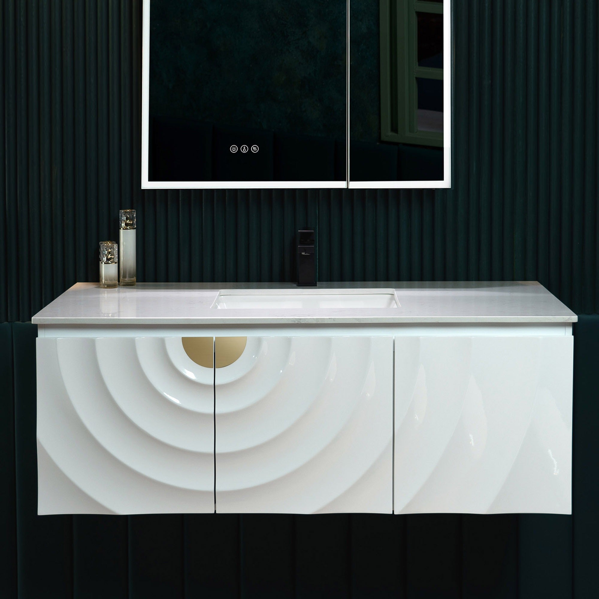 WOODBRIDGE 48"X22" Wall Mounted Floating Bathroom Vanity in White with Single Ceramic Undermount Sink