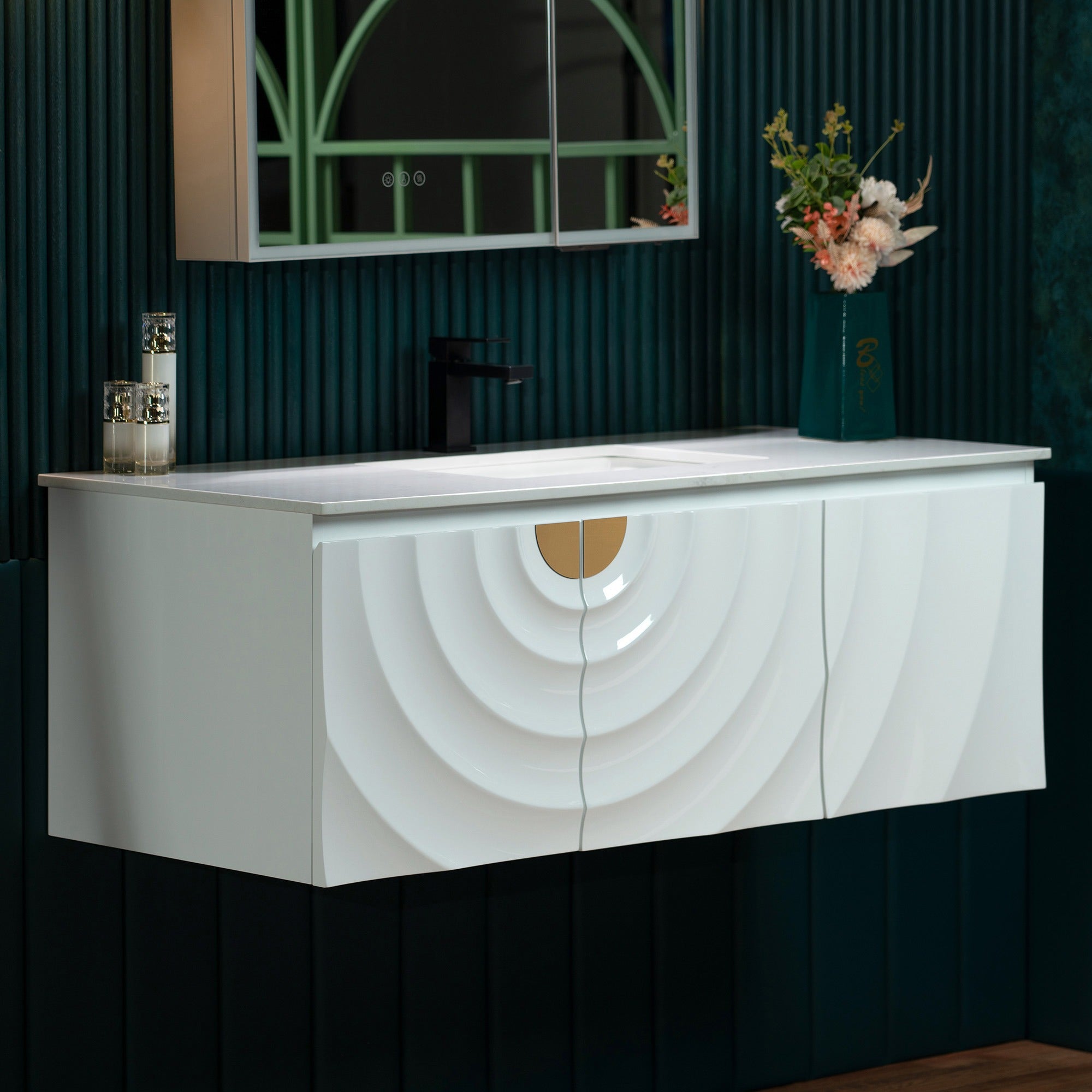 WOODBRIDGE 48"X22" Wall Mounted Floating Bathroom Vanity in White with Single Ceramic Undermount Sink