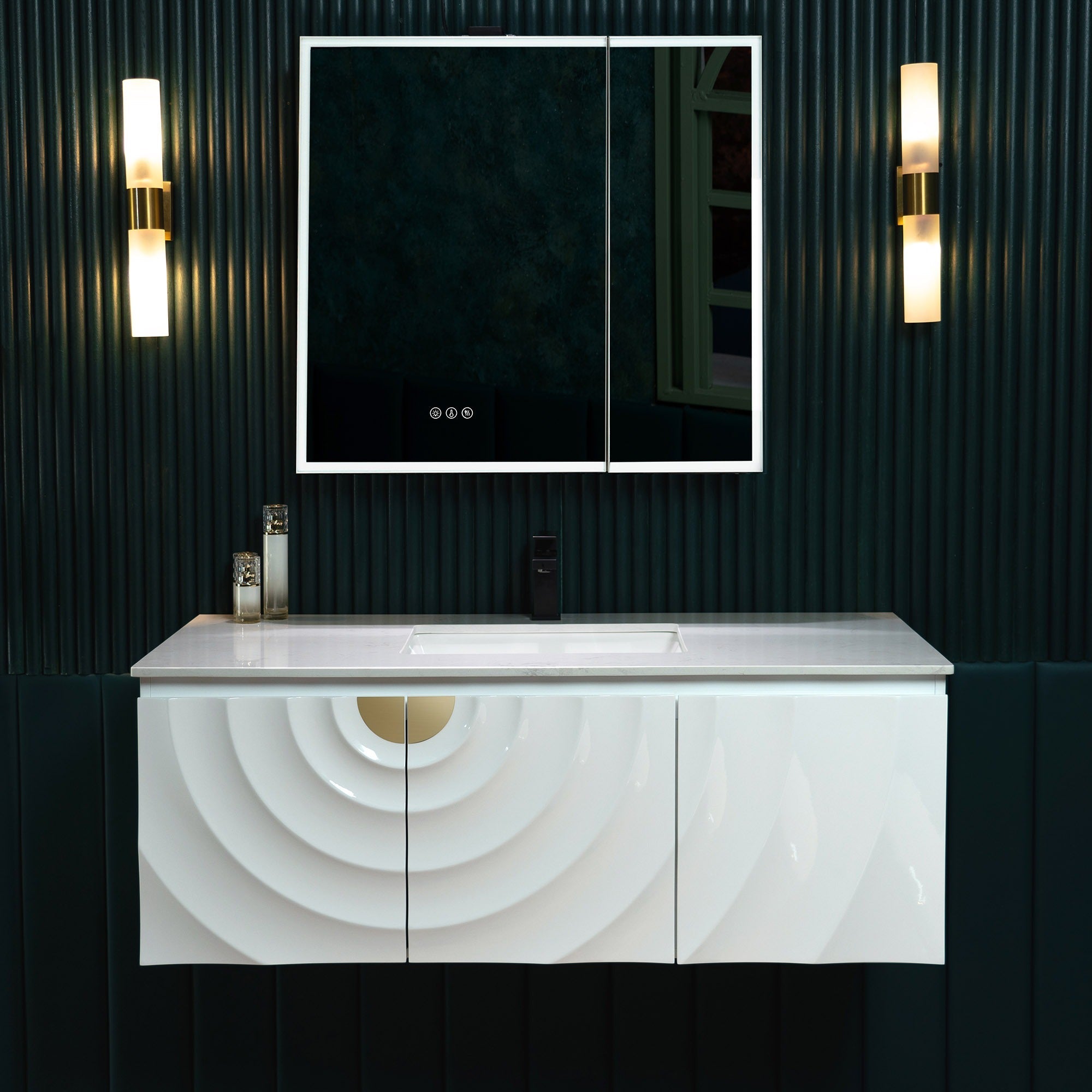 WOODBRIDGE 48"X22" Wall Mounted Floating Bathroom Vanity in White with Single Ceramic Undermount Sink