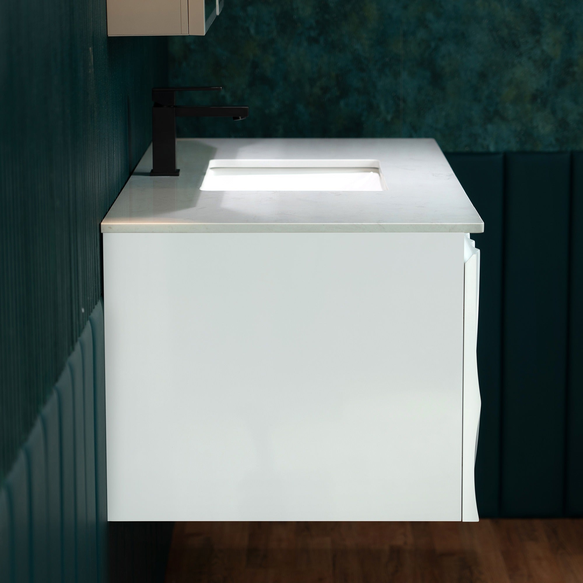 WOODBRIDGE 48"X22" Wall Mounted Floating Bathroom Vanity in White with Single Ceramic Undermount Sink