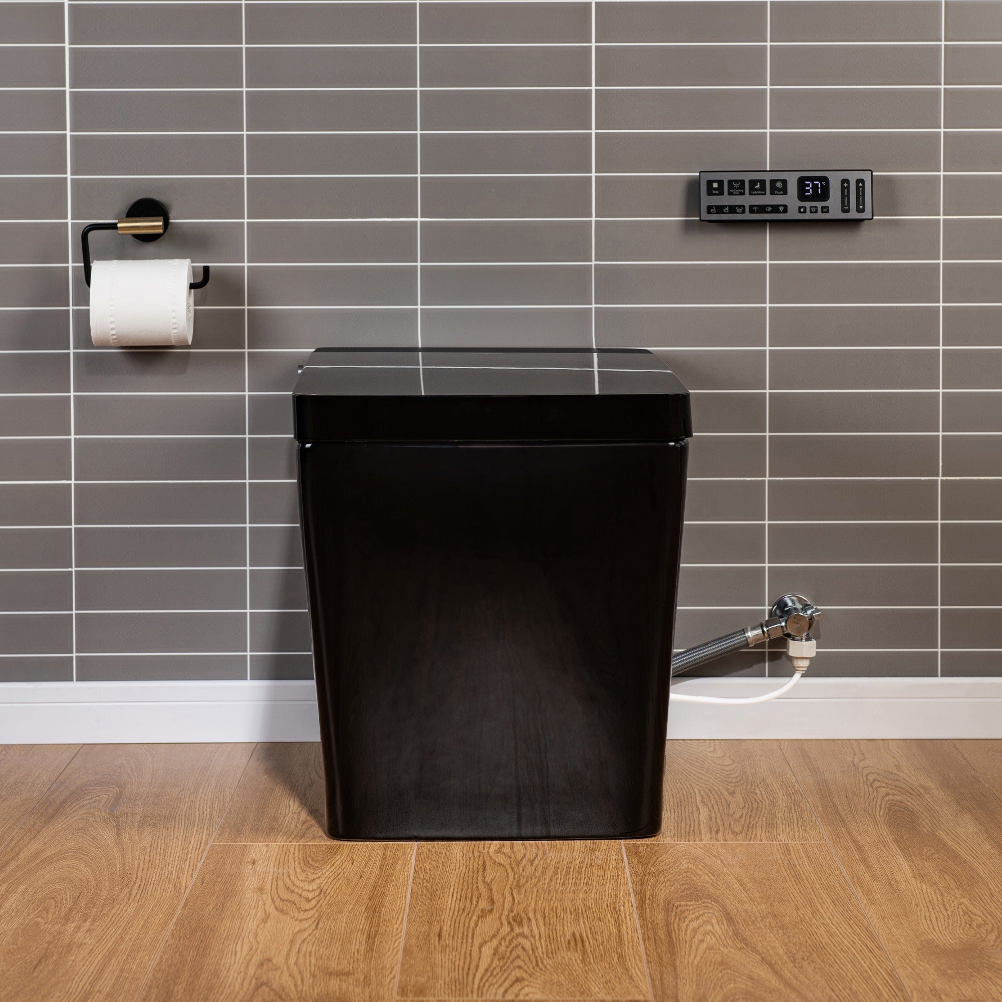 WOODBRIDGE EBT-HB02 Smart Bidet Toilet – Auto Flush, Heated Seat, Glossy Black (SKU: EBT-HB02)
