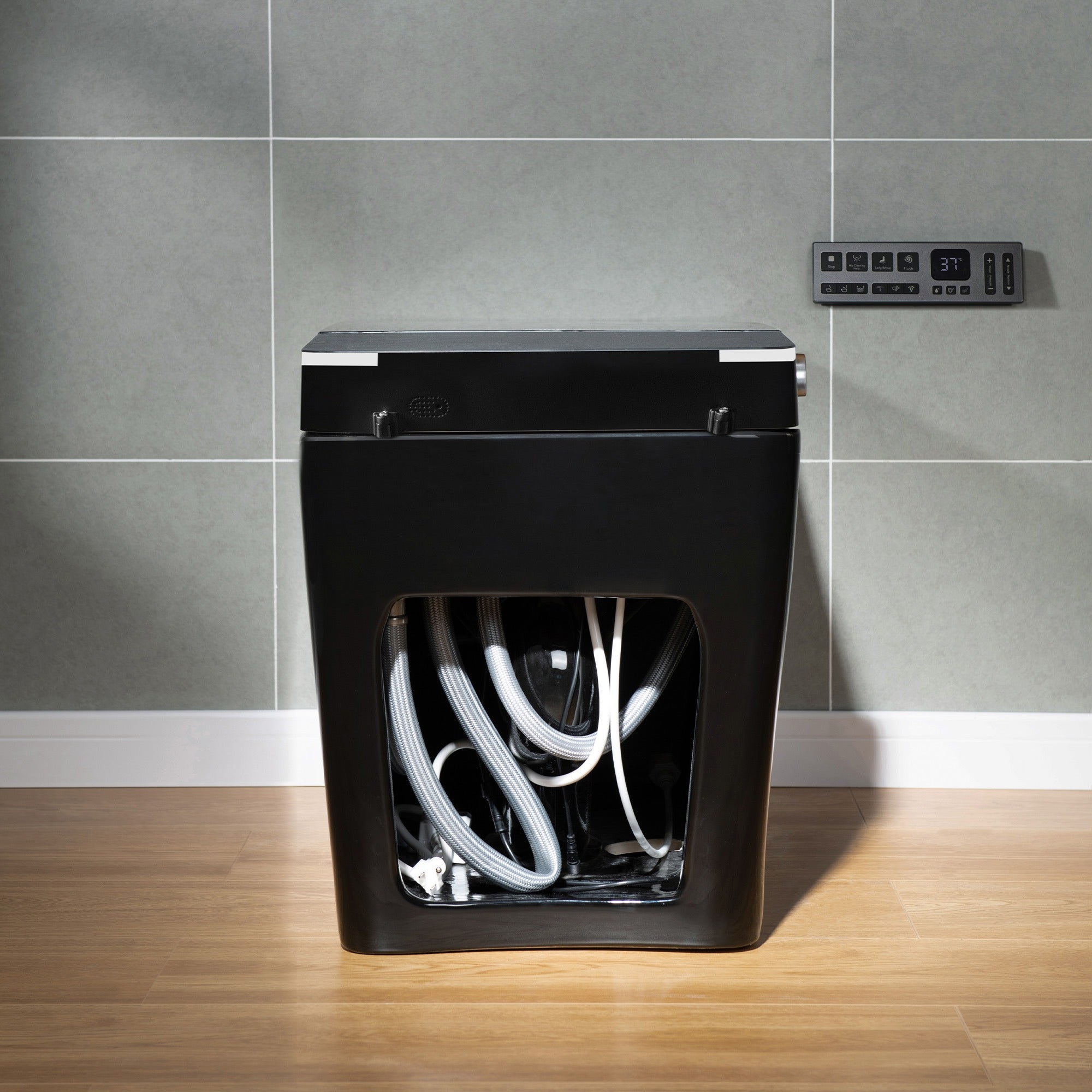 WOODBRIDGE EBT-HB02 Smart Bidet Toilet – Auto Flush, Heated Seat, Glossy Black (SKU: EBT-HB02)