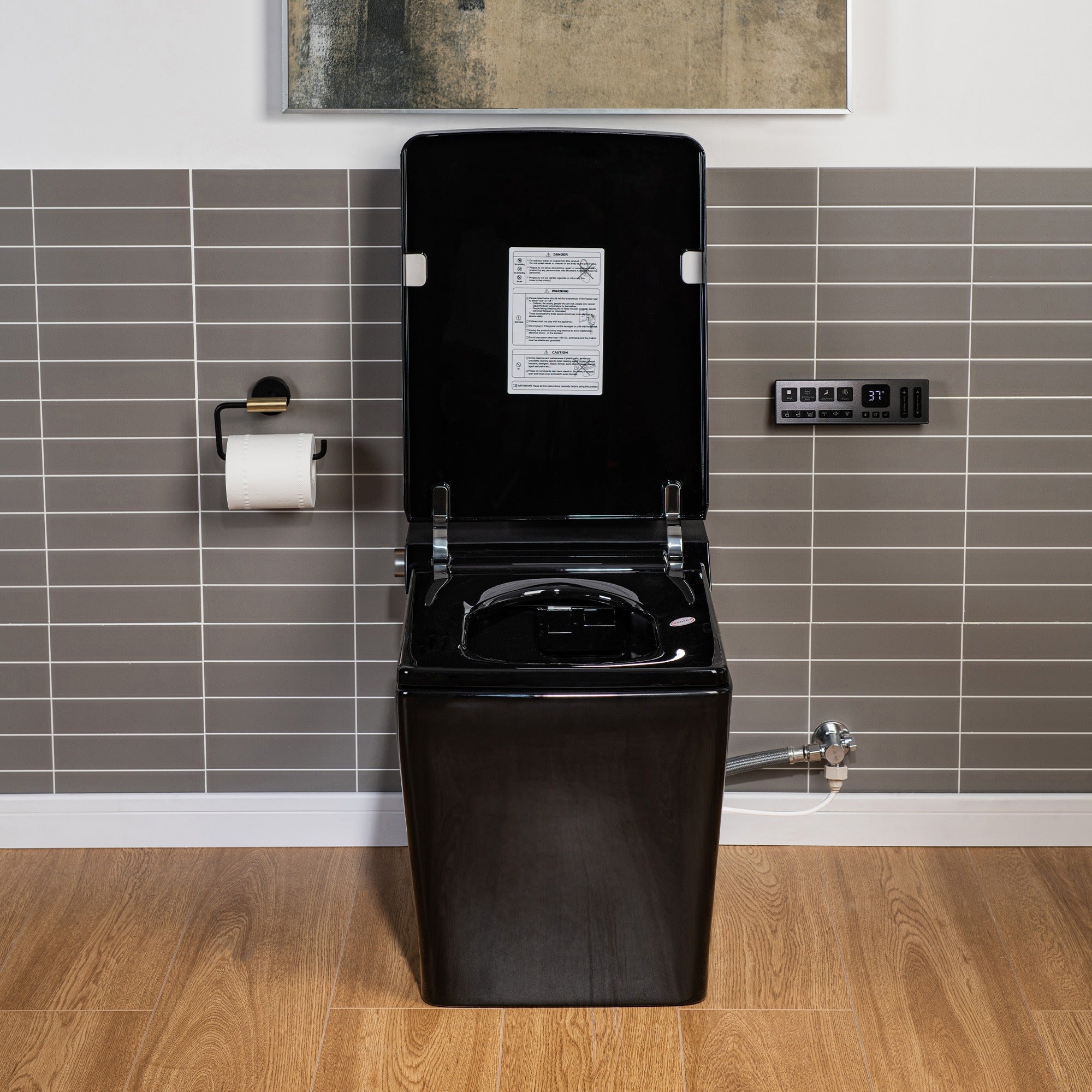 WOODBRIDGE EBT-HB02 Smart Bidet Toilet – Auto Flush, Heated Seat, Glossy Black (SKU: EBT-HB02)