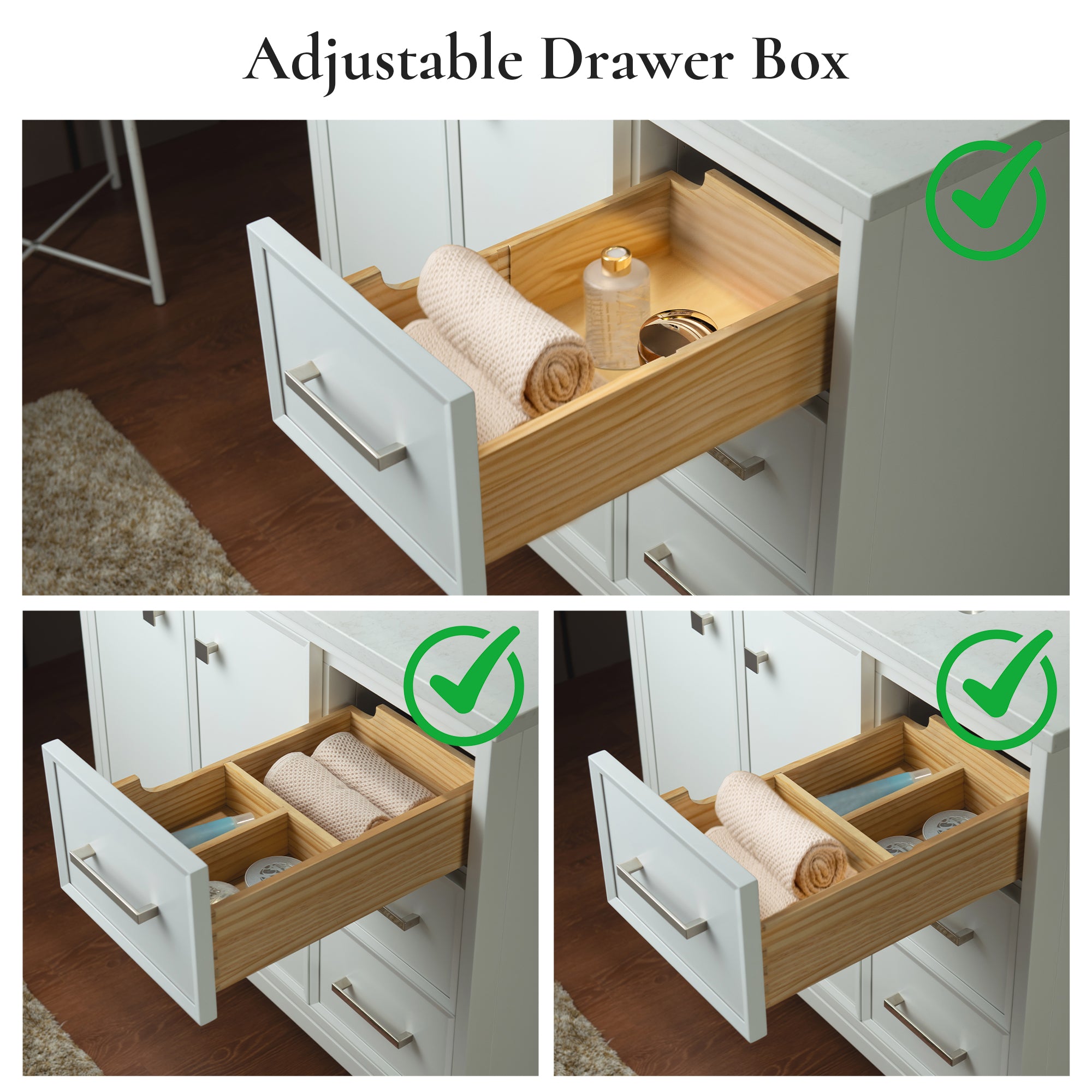 WOODBRIDGE 37" White Single Sink Bathroom Vanity Engineered Stone Top, Pre-drilled for 8 in. widespread faucets, Solid Wood Frame & Drawers, Fully Assembled and Ready to Install.
