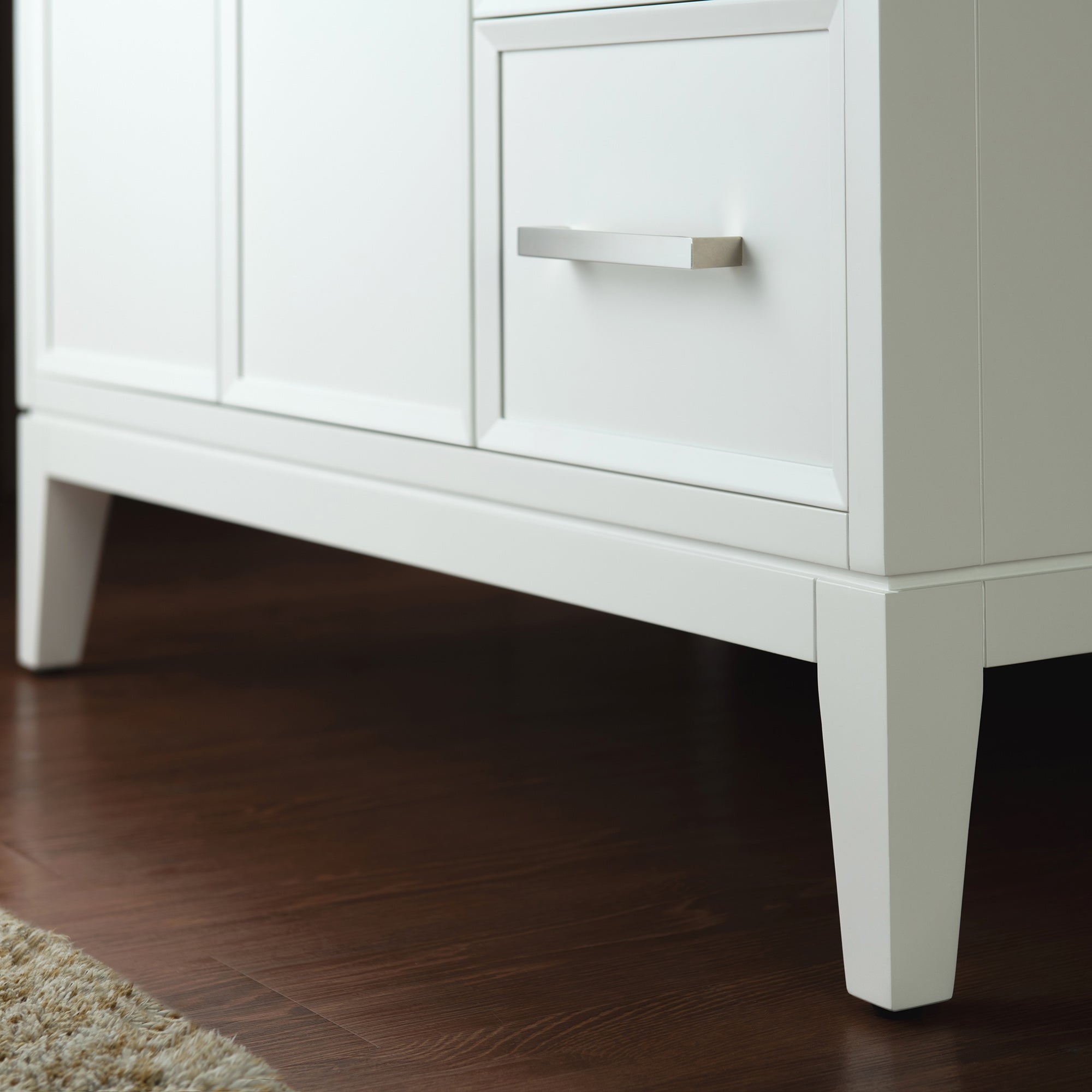 WOODBRIDGE 37" White Single Sink Bathroom Vanity Engineered Stone Top, Pre-drilled for 8 in. widespread faucets, Solid Wood Frame & Drawers, Fully Assembled and Ready to Install.