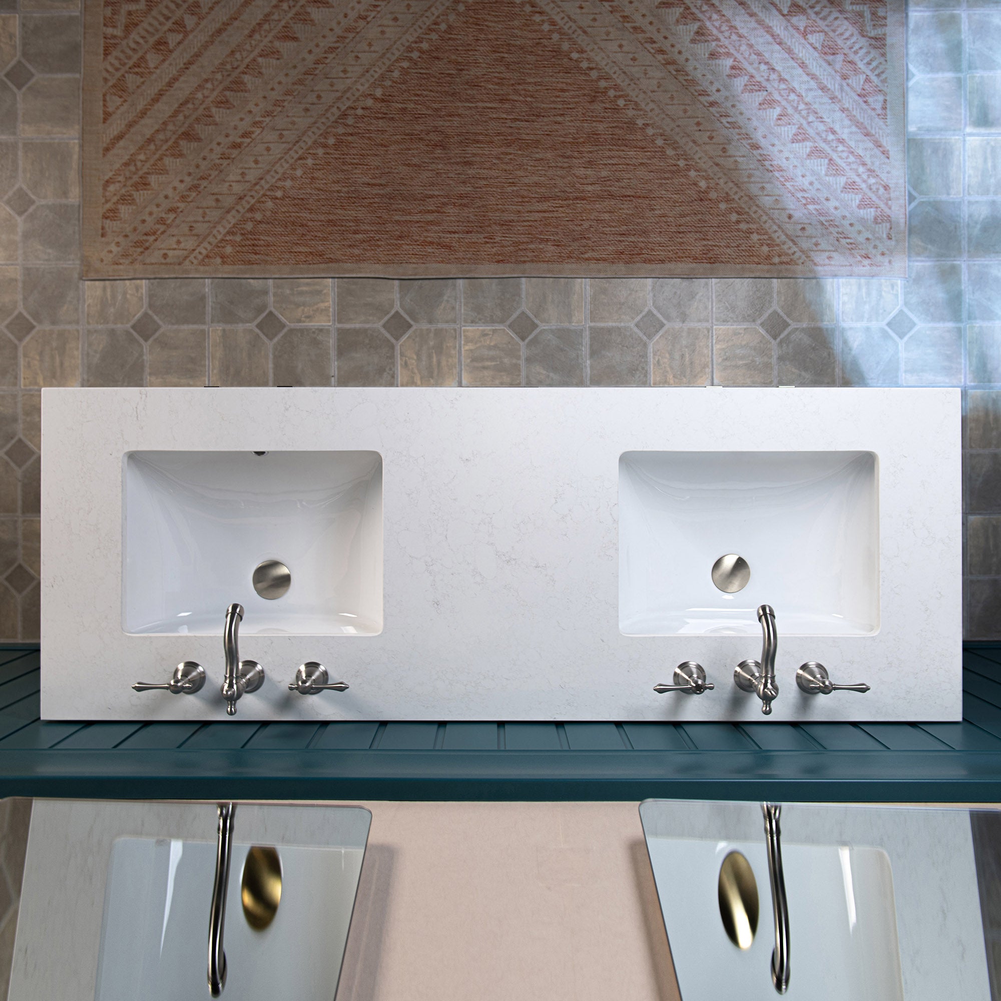 WOODBRIDGE 61" White Bathroom Vanity – Double Sink with Engineered Stone Top, Pre-drilled for 8 in. widespread faucets, Solid Wood Frame & Drawers, Fully Assembled and Ready for Installation