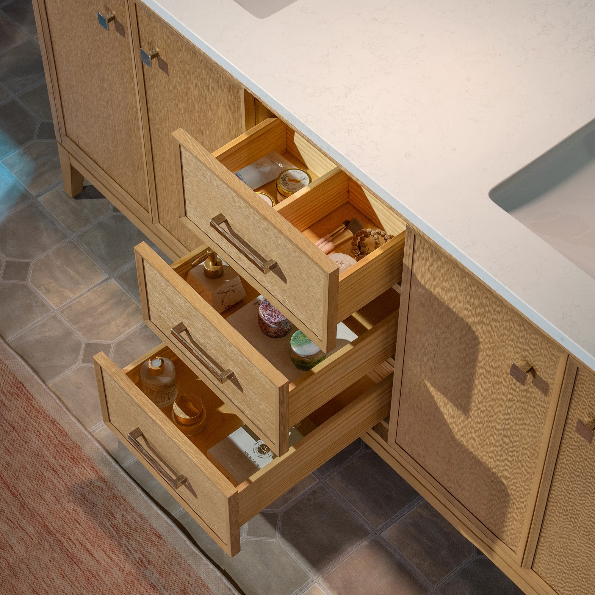 WOODBRIDGE 61" White Bathroom Vanity – Double Sink with Engineered Stone Top, Pre-drilled for 8 in. widespread faucets, Solid Wood Frame & Drawers, Fully Assembled and Ready for Installation
