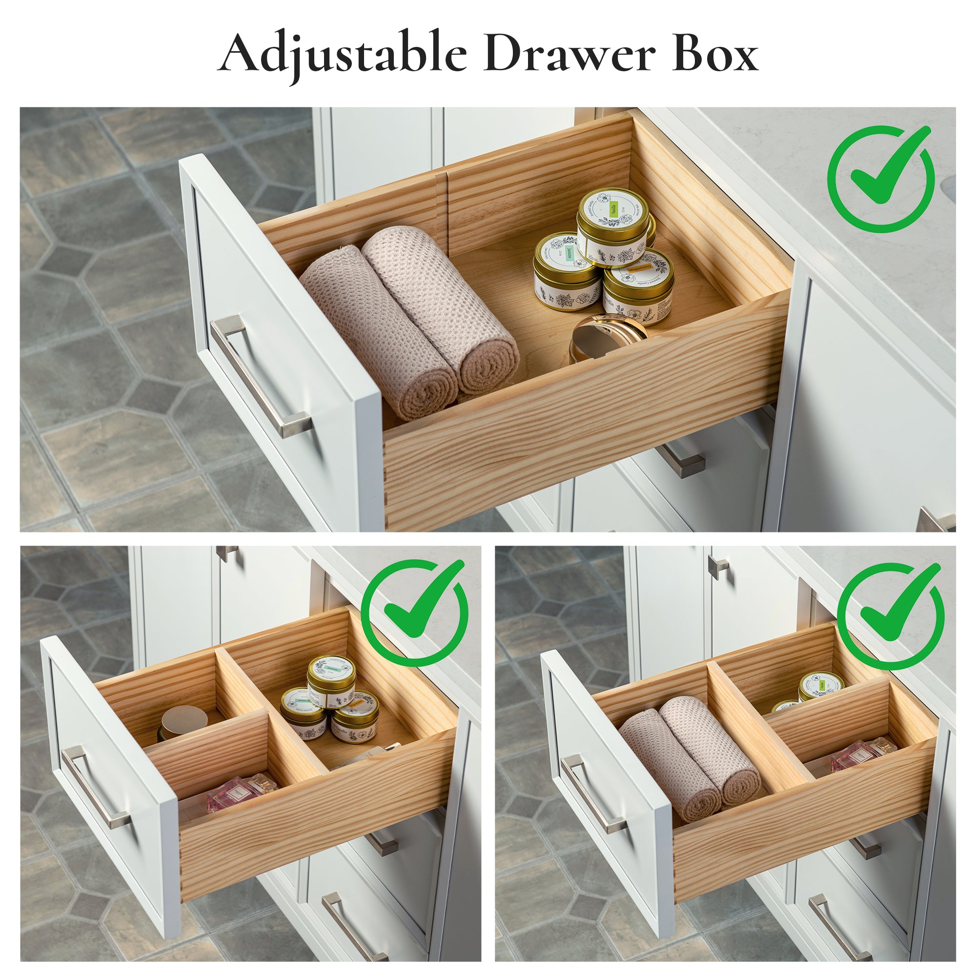 WOODBRIDGE 61" White Bathroom Vanity – Double Sink with Engineered Stone Top, Pre-drilled for 8 in. widespread faucets, Solid Wood Frame & Drawers, Fully Assembled and Ready for Installation