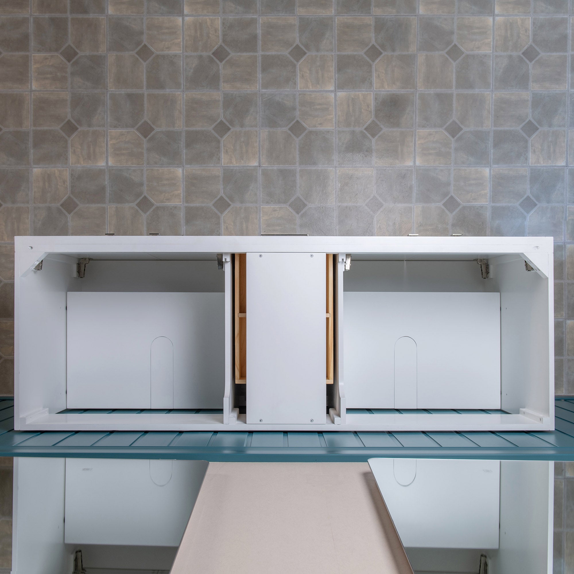 WOODBRIDGE 61" White Bathroom Vanity – Double Sink with Engineered Stone Top, Pre-drilled for 8 in. widespread faucets, Solid Wood Frame & Drawers, Fully Assembled and Ready for Installation