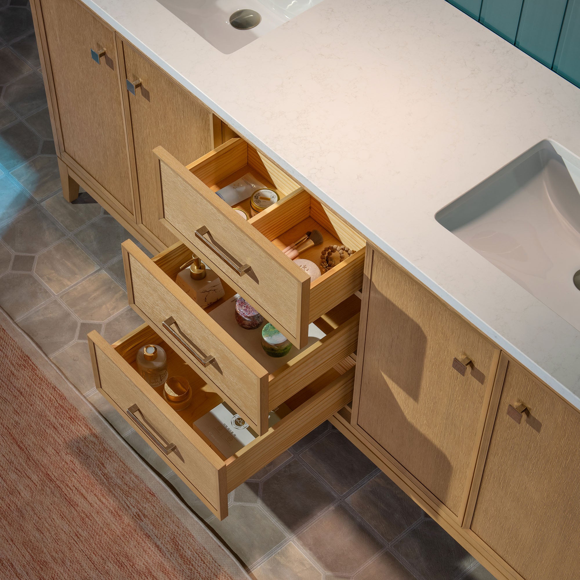 WOODBRIDGE 73" White Bathroom Vanity – Double Sink with Engineered Stone Top, Pre-drilled for 8 in. widespread faucets, Solid Wood Frame & Drawers, Fully Assembled and Ready for Installation