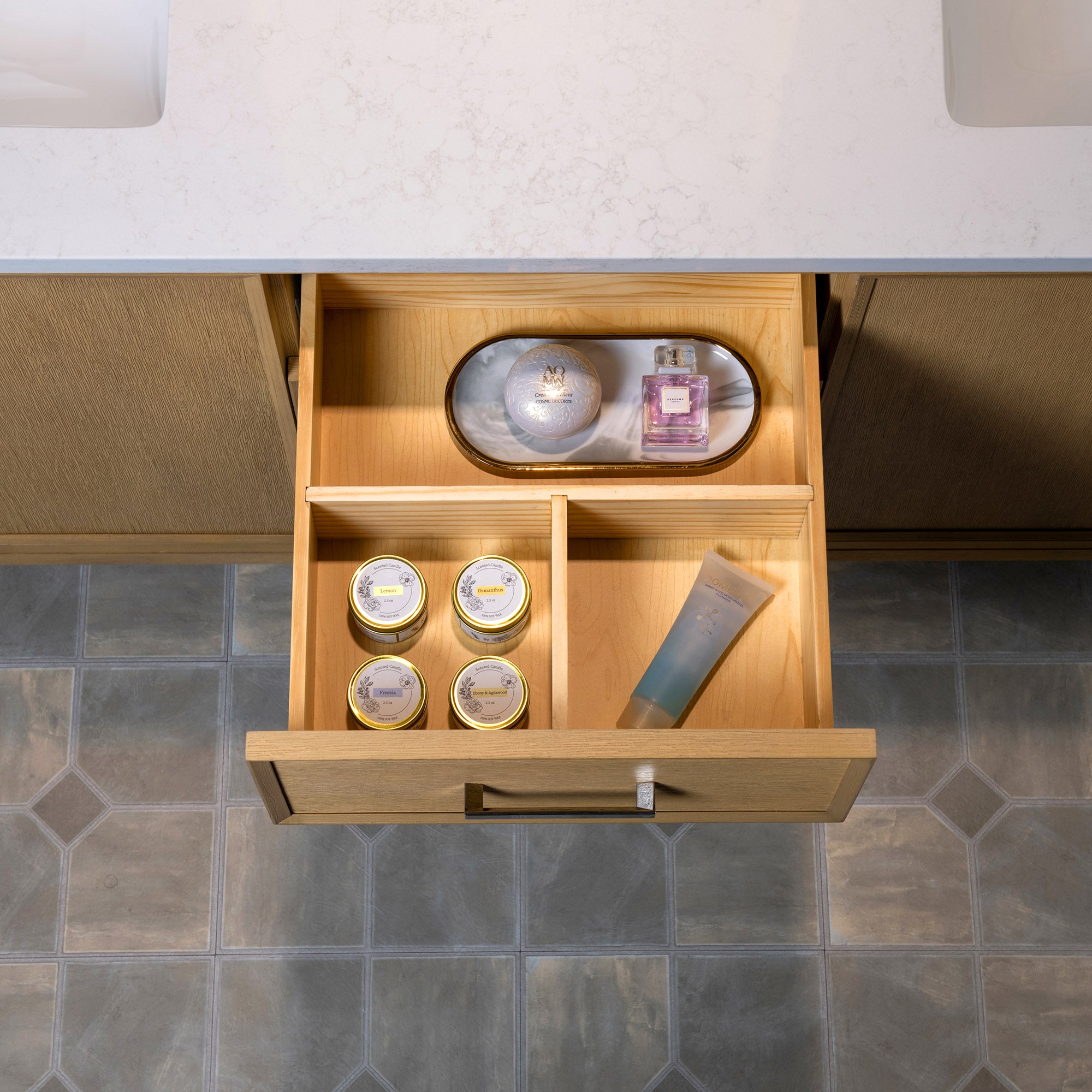 WOODBRIDGE 73" White Bathroom Vanity – Double Sink with Engineered Stone Top, Pre-drilled for 8 in. widespread faucets, Solid Wood Frame & Drawers, Fully Assembled and Ready for Installation