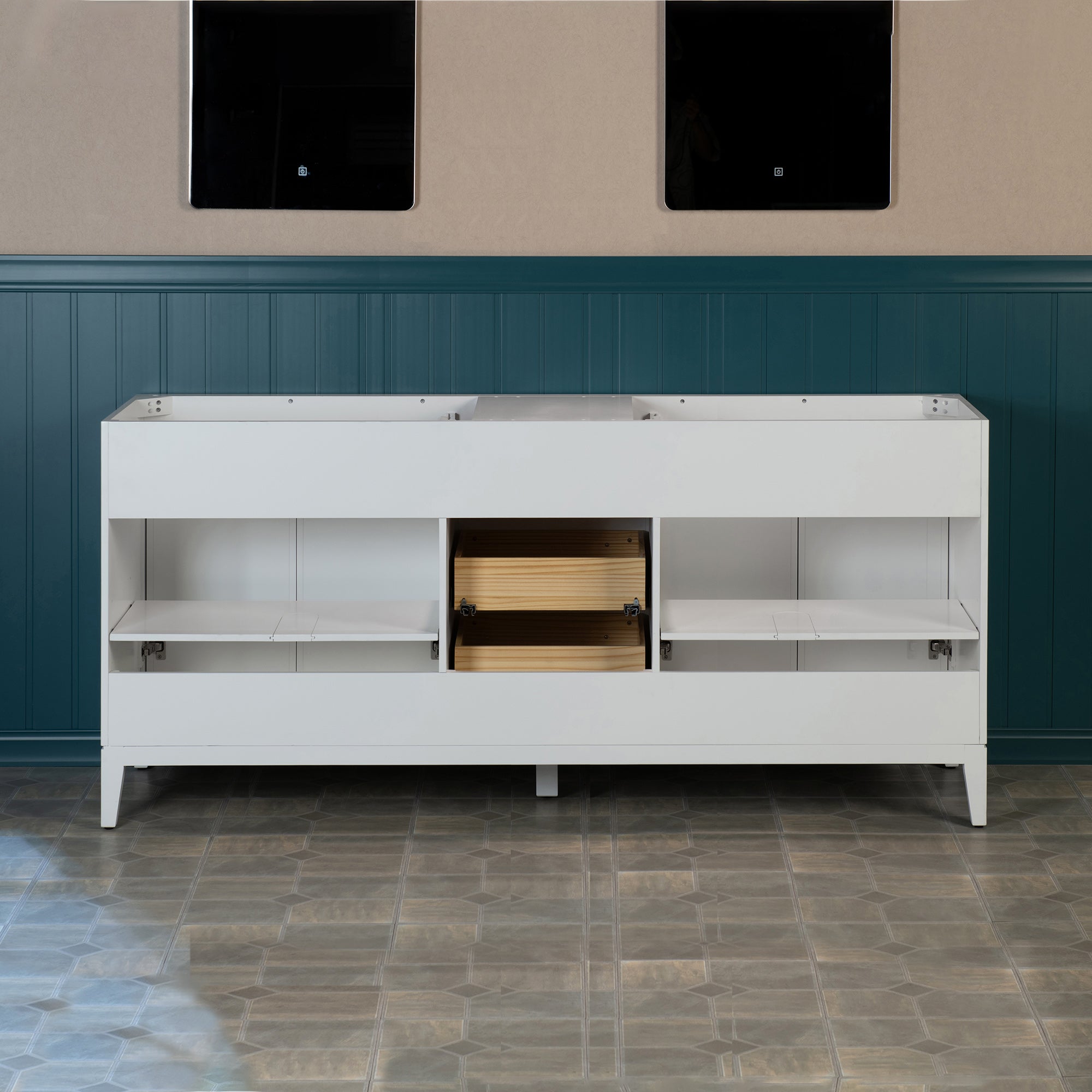WOODBRIDGE 73" White Bathroom Vanity – Double Sink with Engineered Stone Top, Pre-drilled for 8 in. widespread faucets, Solid Wood Frame & Drawers, Fully Assembled and Ready for Installation