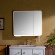 WOODBRIDGE Modern Rectangular Medicine Cabinet with Rounded Corners (30.75” W x 27.5” H) – Smart Storage, Anti-Fog Mirror, LED Lighting, Medium-Sized
